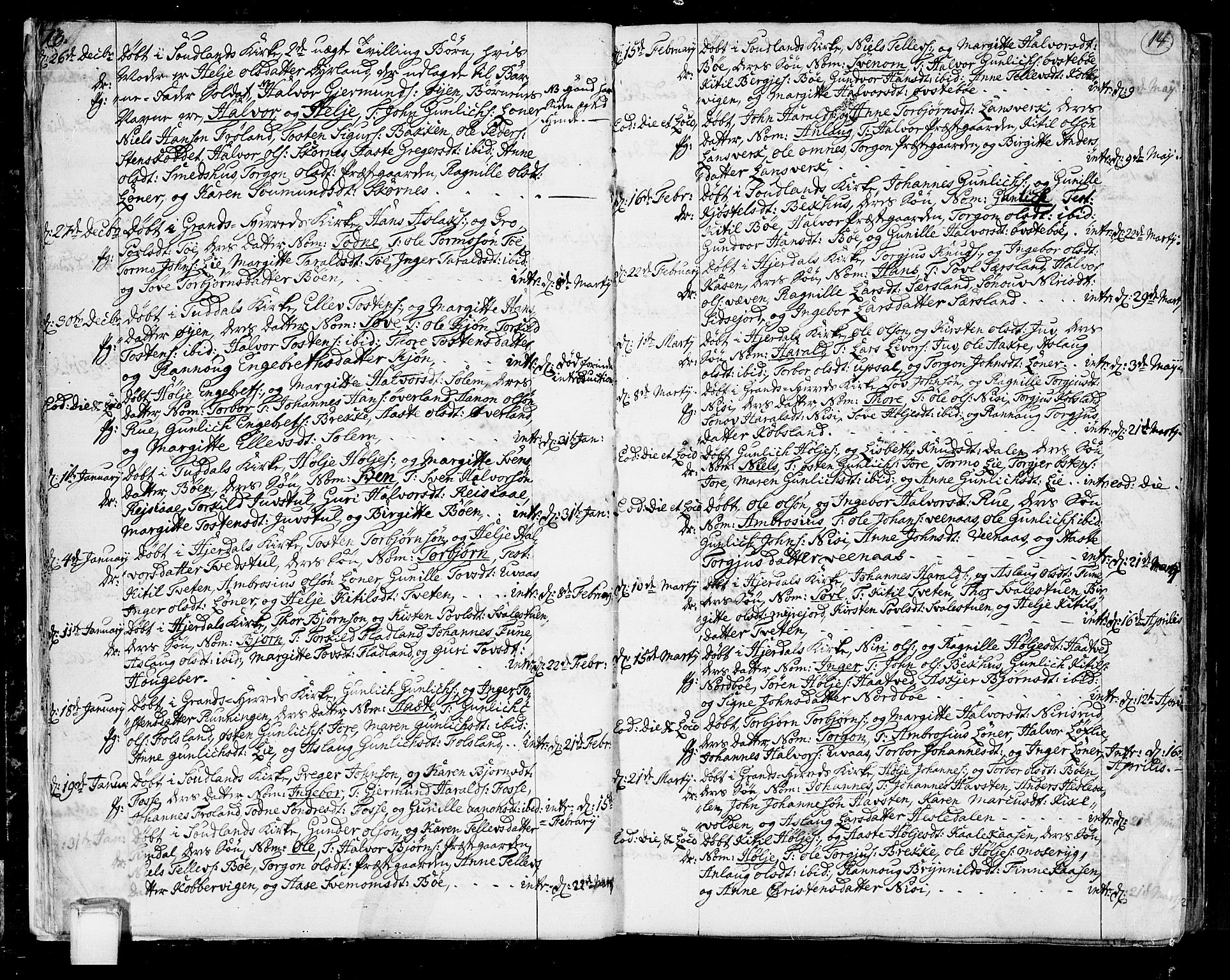 Hjartdal kirkebøker, SAKO/A-270/F/Fa/L0005: Parish register (official) no. I 5, 1776-1801, p. 13-14