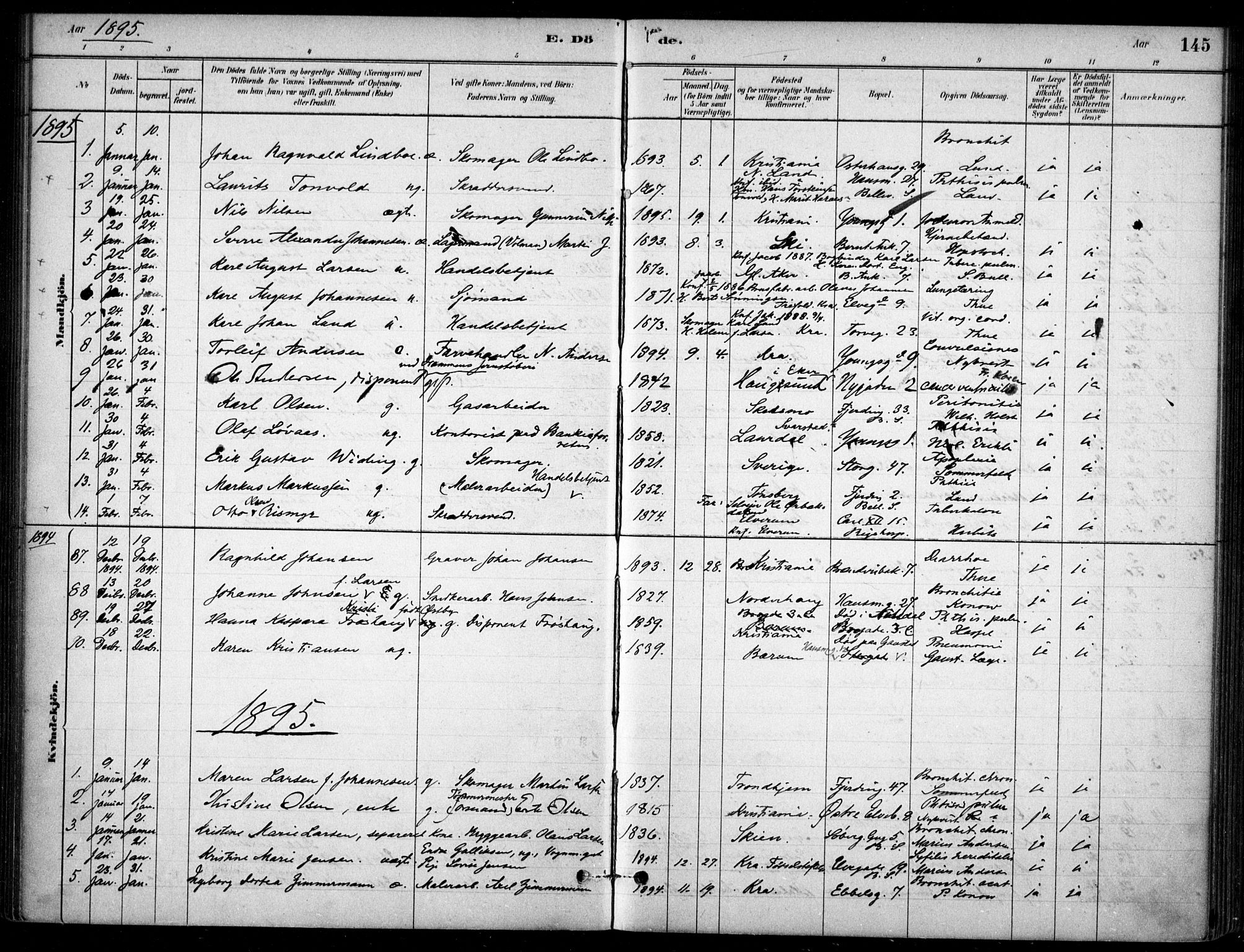 Jakob prestekontor Kirkebøker, SAO/A-10850/F/Fa/L0007: Parish register (official) no. 7, 1880-1905, p. 145