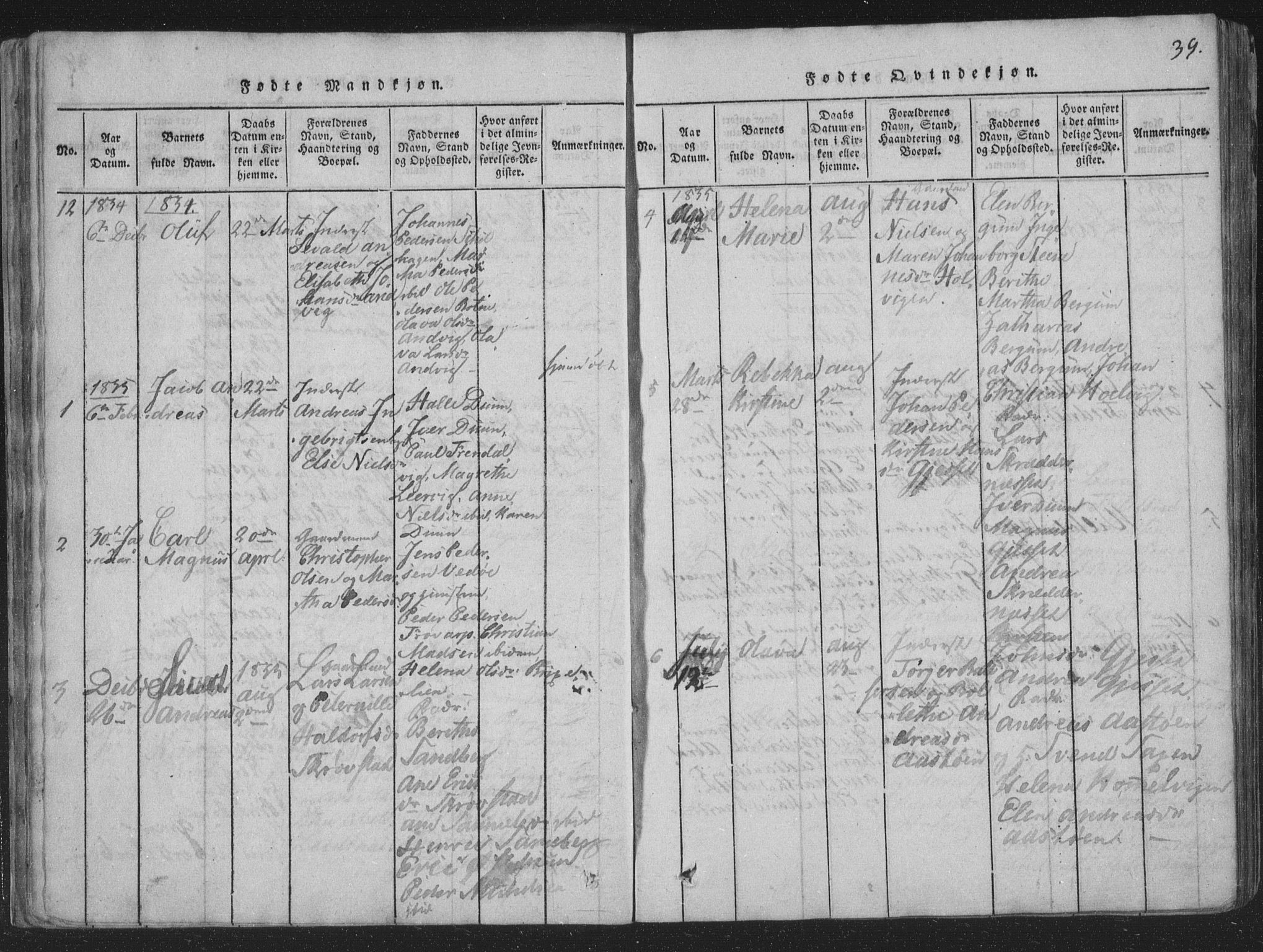 Ministerialprotokoller, klokkerbøker og fødselsregistre - Nord-Trøndelag, AV/SAT-A-1458/773/L0613: Parish register (official) no. 773A04, 1815-1845, p. 39