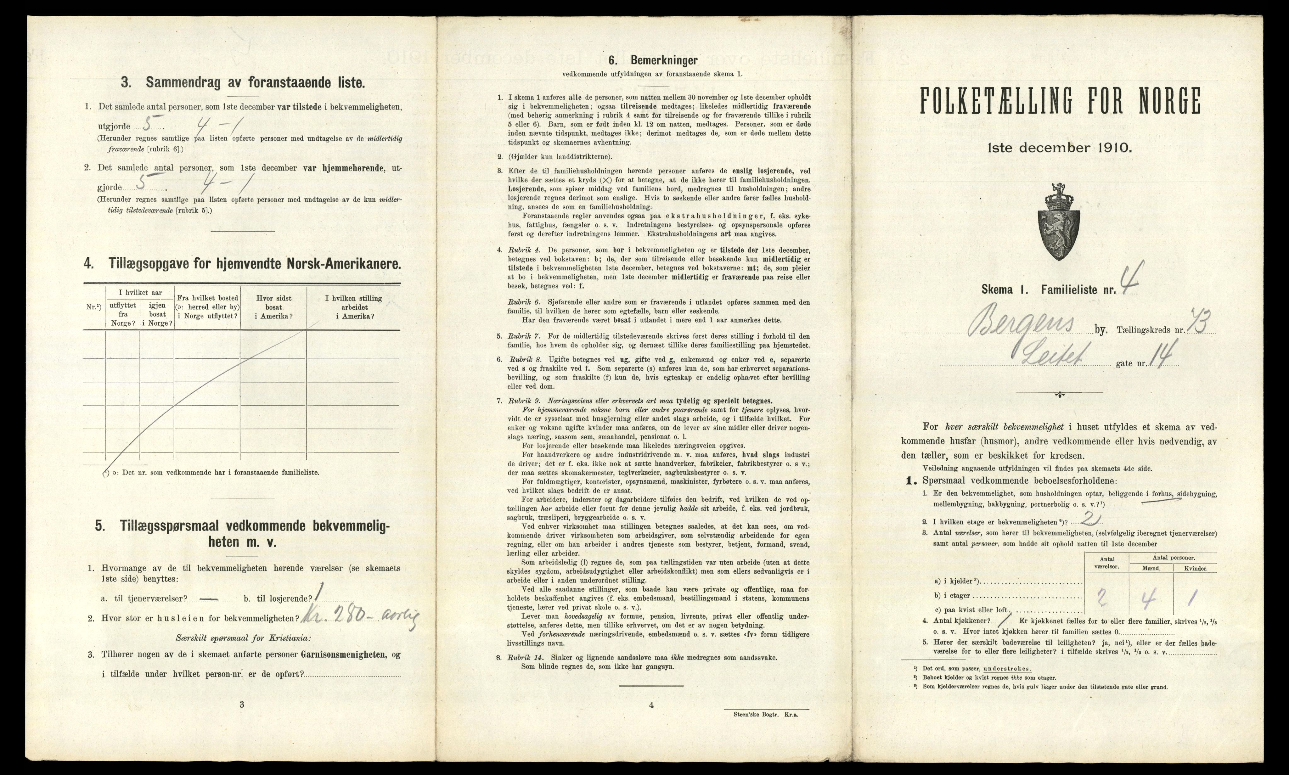 RA, 1910 census for Bergen, 1910, p. 25659