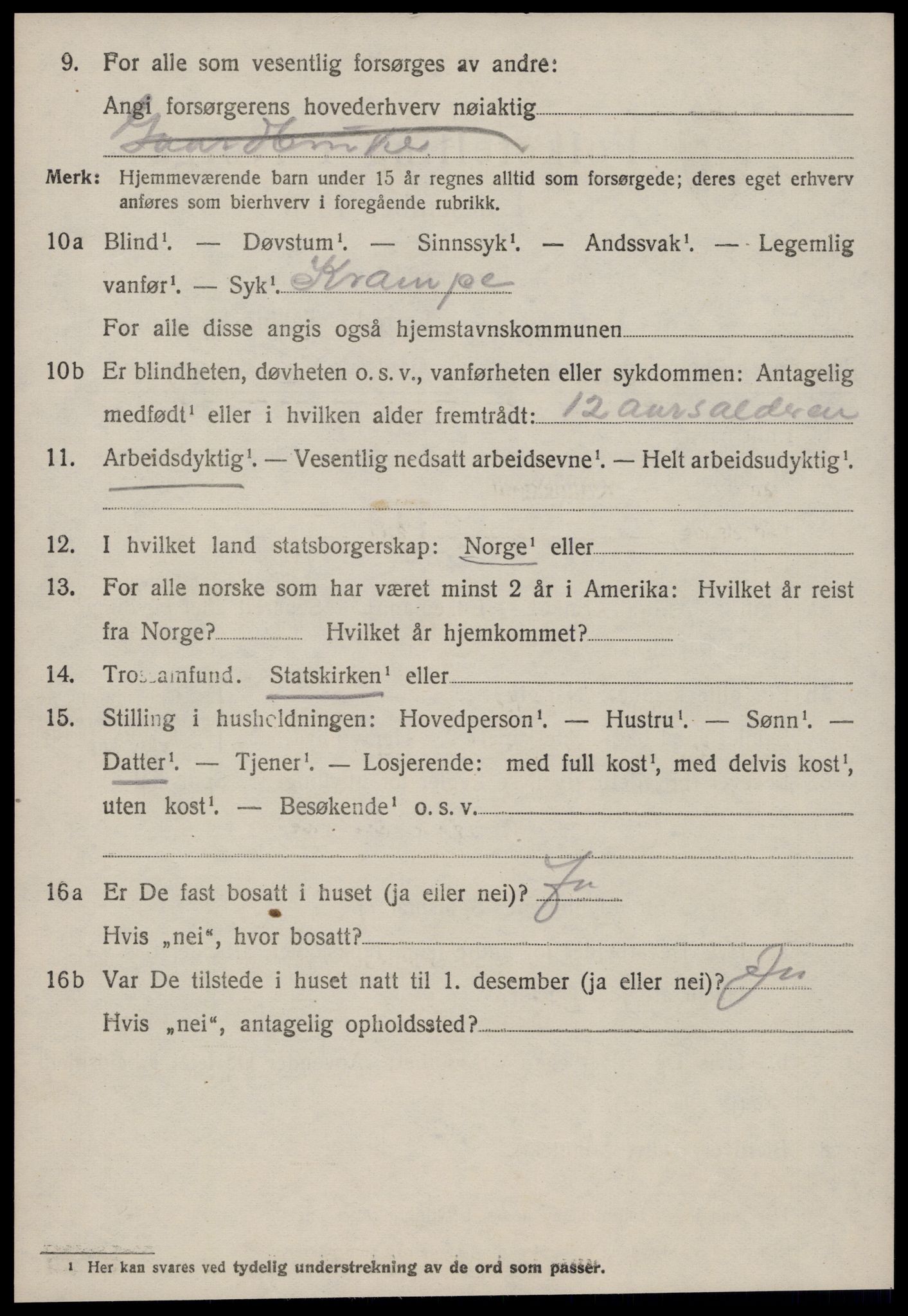 SAT, 1920 census for Borgund, 1920, p. 4605