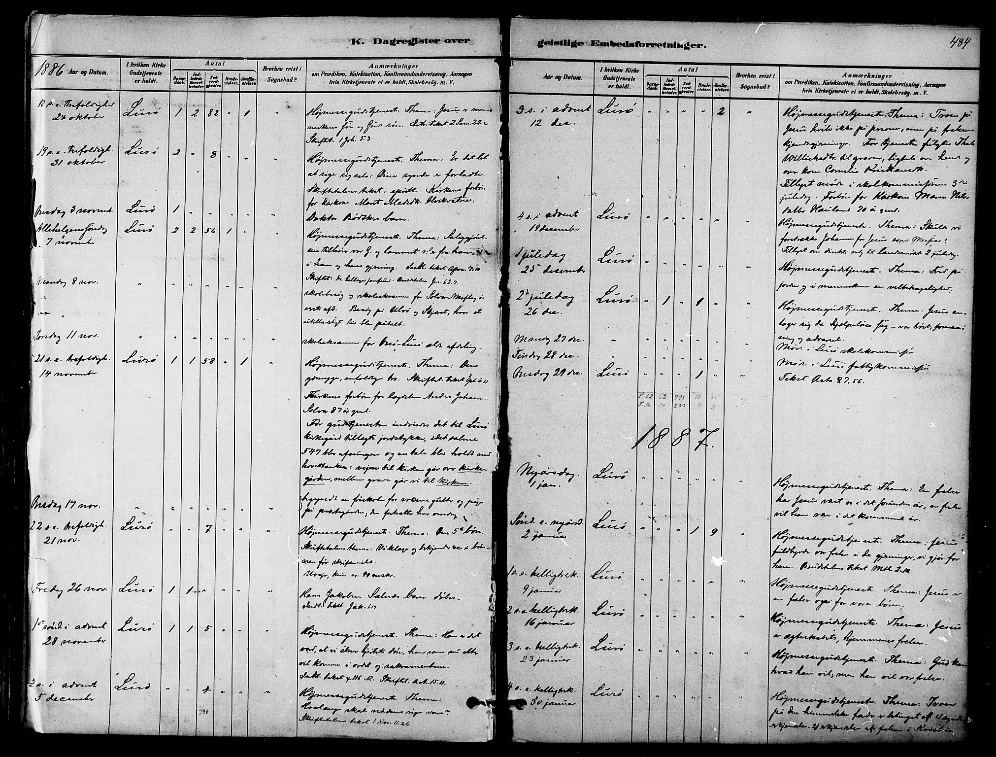Ministerialprotokoller, klokkerbøker og fødselsregistre - Nordland, SAT/A-1459/839/L0568: Parish register (official) no. 839A05, 1880-1902, p. 484