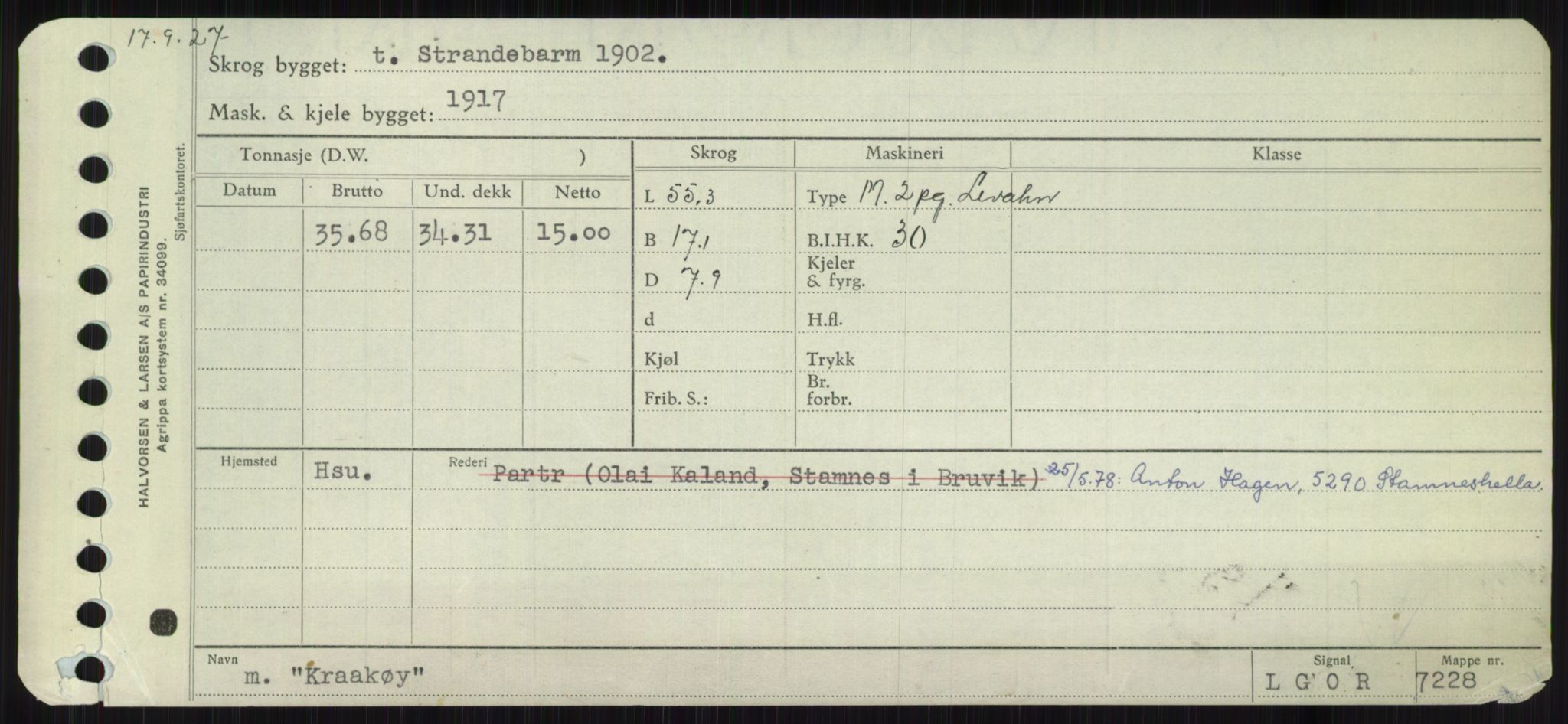 Sjøfartsdirektoratet med forløpere, Skipsmålingen, RA/S-1627/H/Ha/L0003/0002: Fartøy, Hilm-Mar / Fartøy, Kom-Mar, p. 99