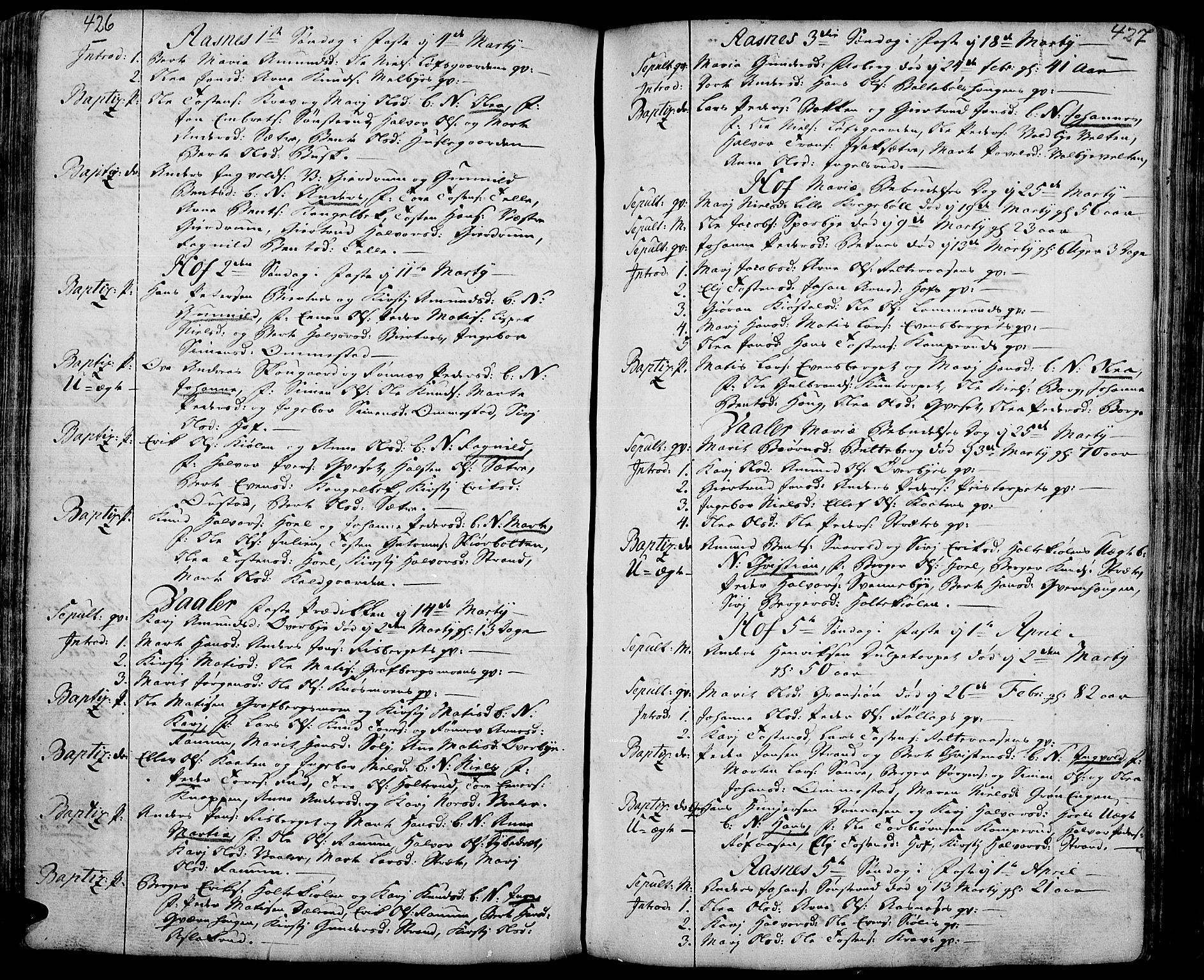 Hof prestekontor, AV/SAH-PREST-038/H/Ha/Haa/L0003: Parish register (official) no. 3, 1750-1789, p. 426-427