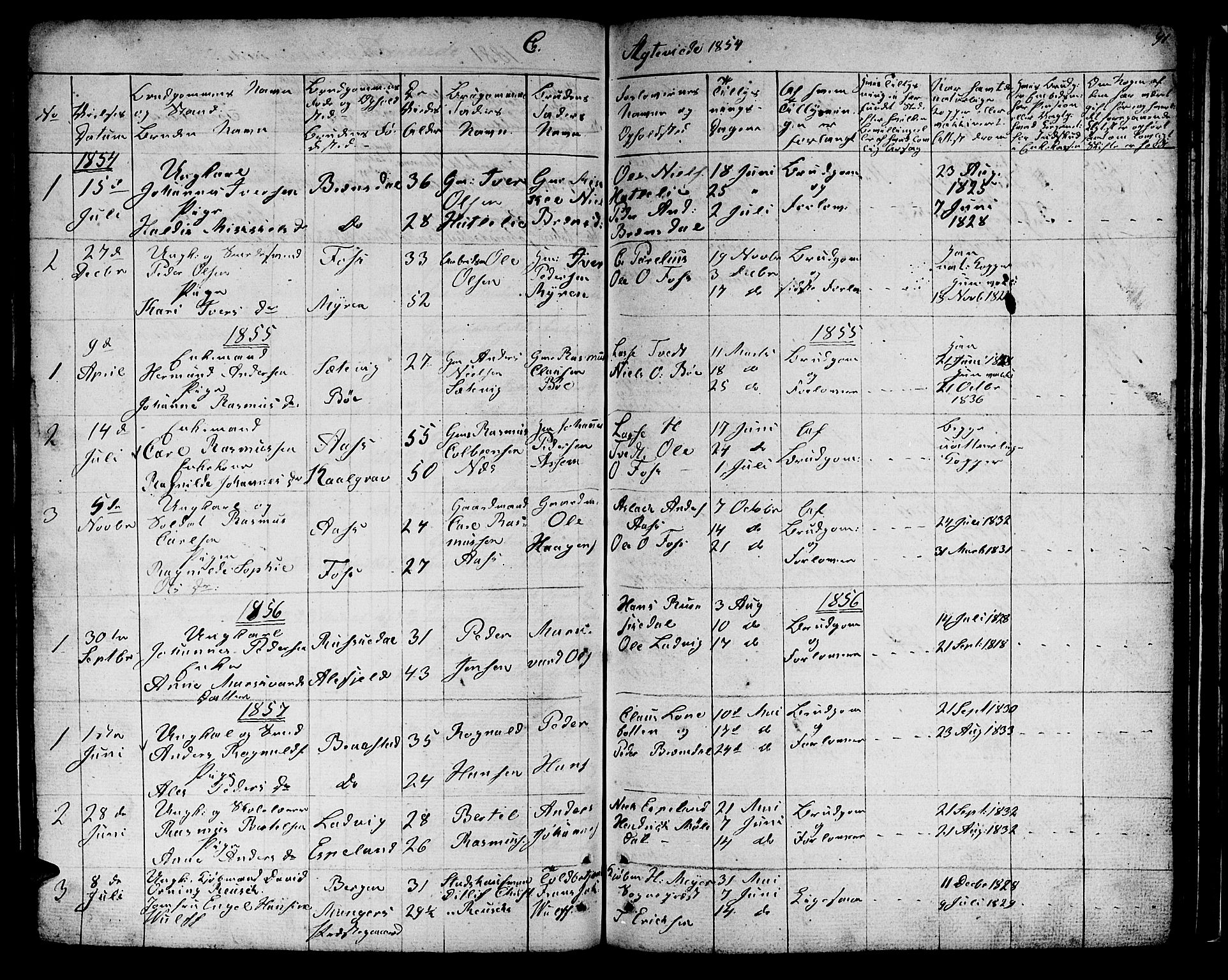 Hyllestad sokneprestembete, SAB/A-80401: Parish register (copy) no. B 1, 1854-1889, p. 91
