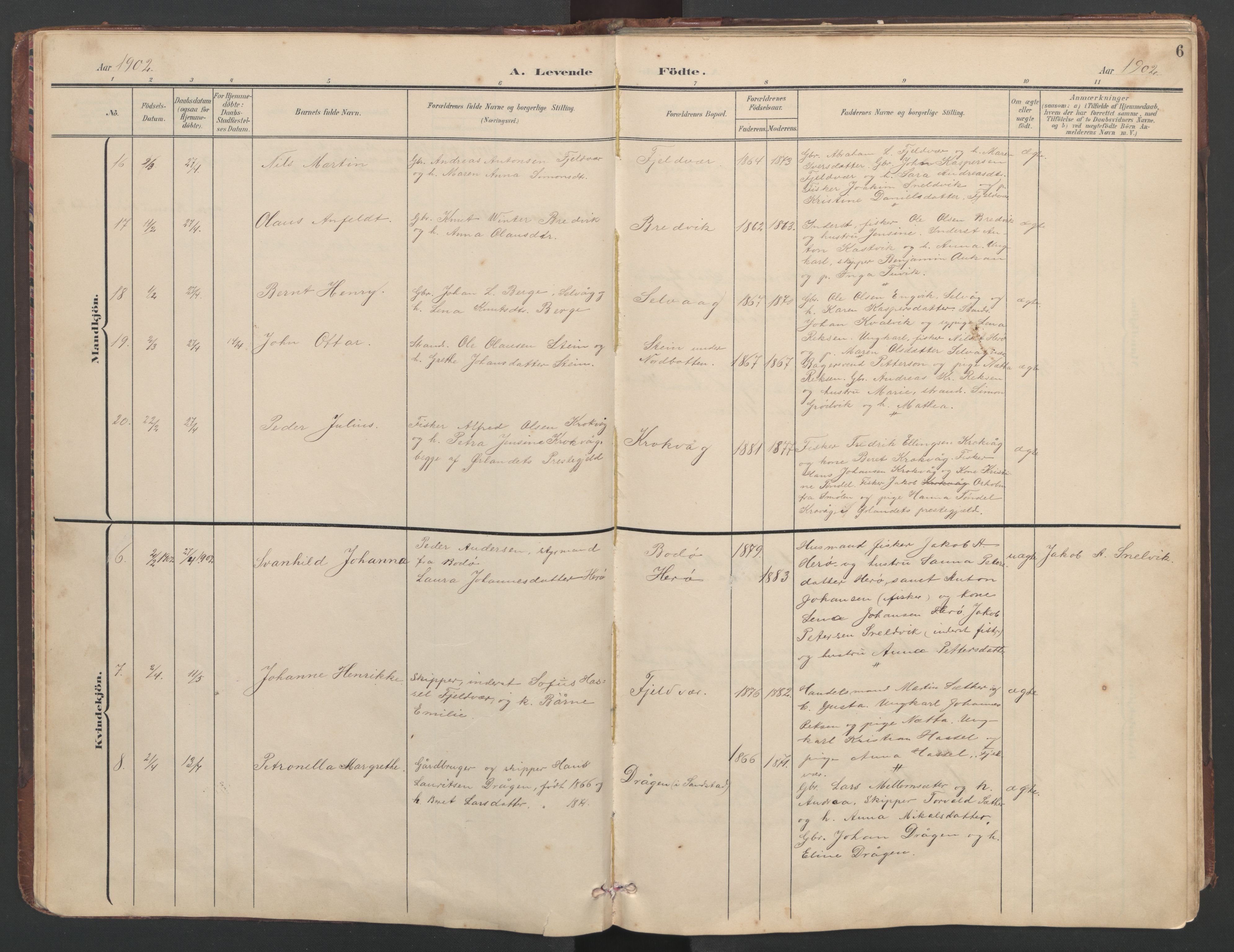 Ministerialprotokoller, klokkerbøker og fødselsregistre - Sør-Trøndelag, SAT/A-1456/638/L0571: Parish register (copy) no. 638C03, 1901-1930, p. 6