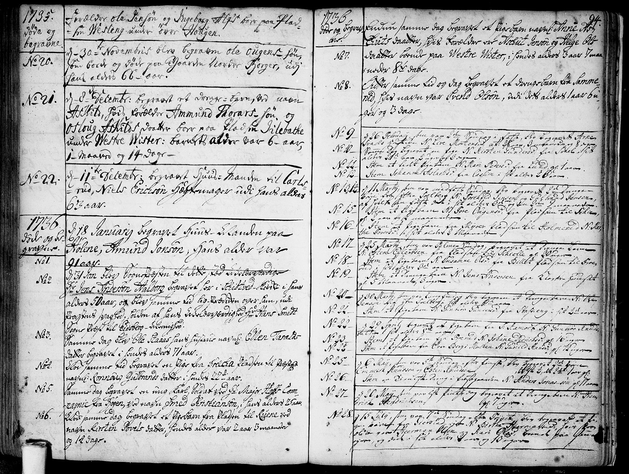 Skiptvet prestekontor Kirkebøker, SAO/A-20009/F/Fa/L0002: Parish register (official) no. 2, 1734-1759, p. 94