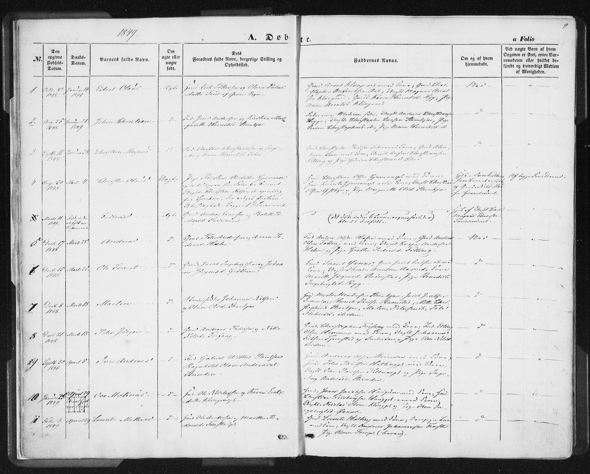 Ministerialprotokoller, klokkerbøker og fødselsregistre - Nord-Trøndelag, SAT/A-1458/746/L0446: Parish register (official) no. 746A05, 1846-1859, p. 9