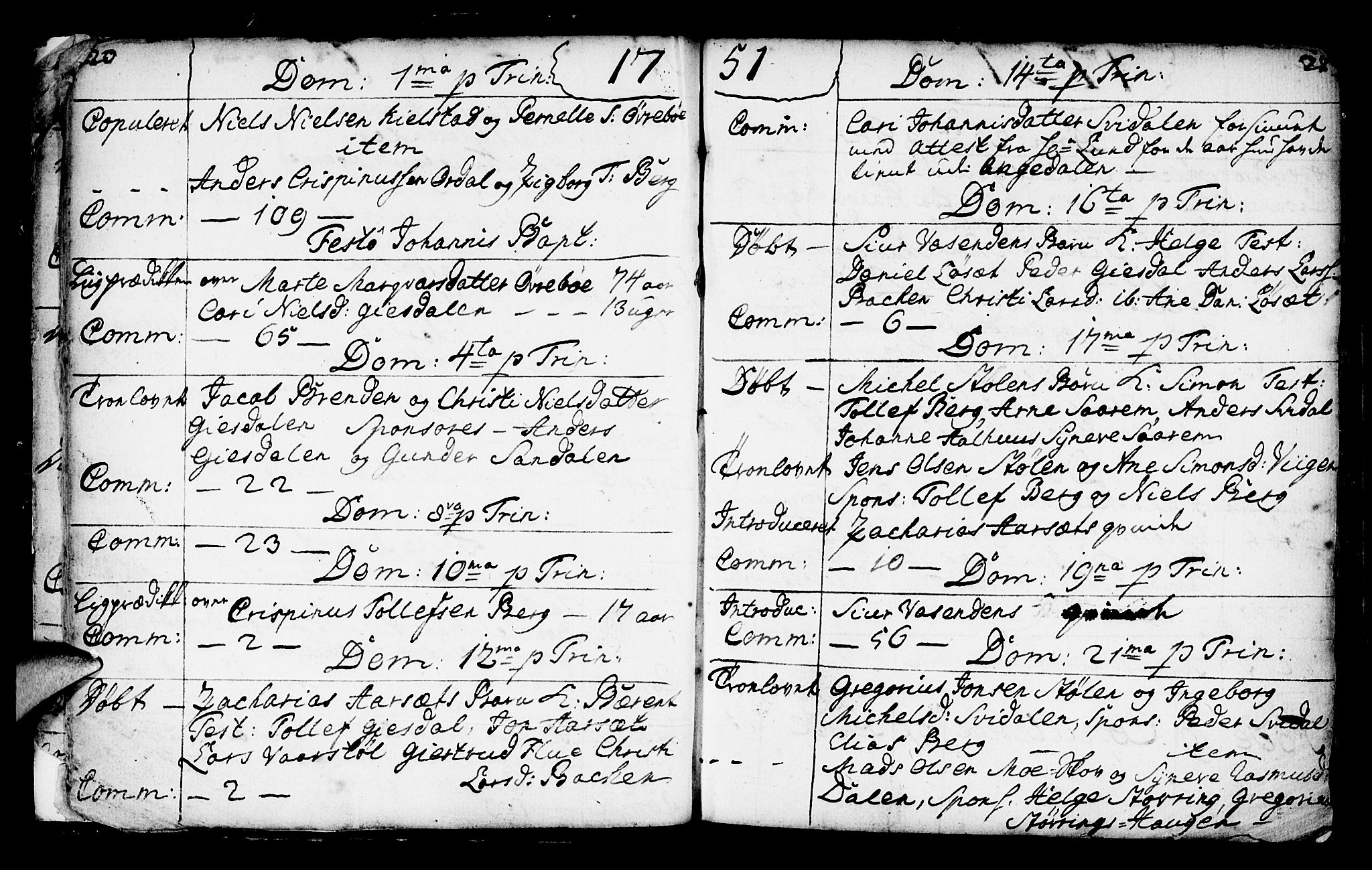 Jølster sokneprestembete, SAB/A-80701/H/Haa/Haaa/L0003: Parish register (official) no. A 3, 1748-1789, p. 20-21