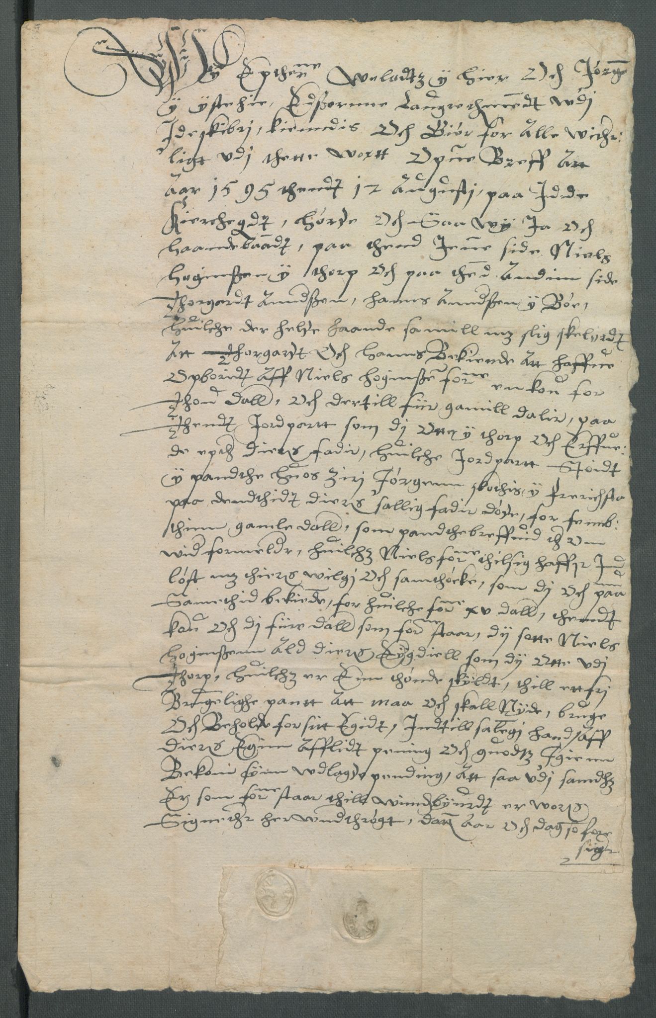 Riksarkivets diplomsamling, AV/RA-EA-5965/F02/L0100: Dokumenter, 1595, p. 31