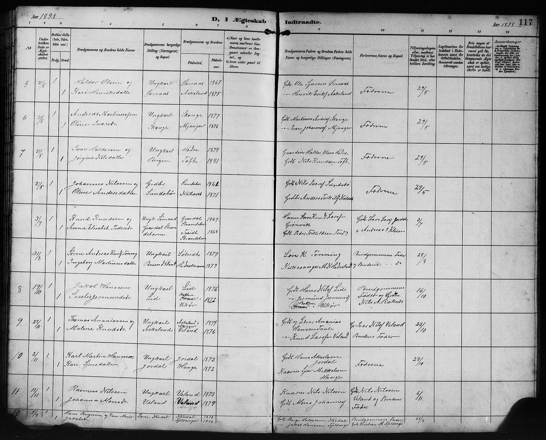 Lindås Sokneprestembete, SAB/A-76701/H/Hab: Parish register (copy) no. E 3, 1892-1905, p. 117