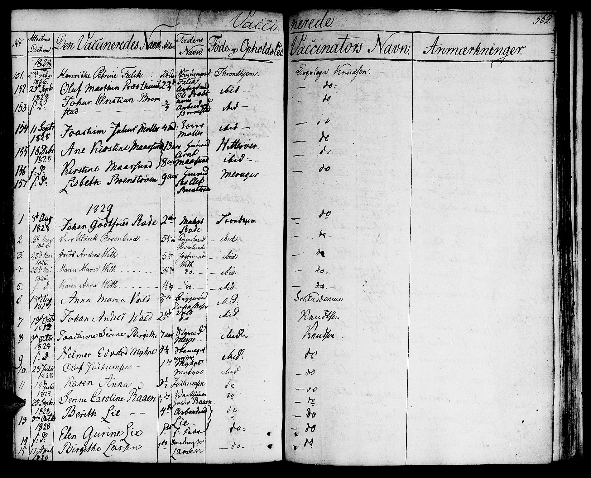 Ministerialprotokoller, klokkerbøker og fødselsregistre - Sør-Trøndelag, SAT/A-1456/601/L0045: Parish register (official) no. 601A13, 1821-1831, p. 562