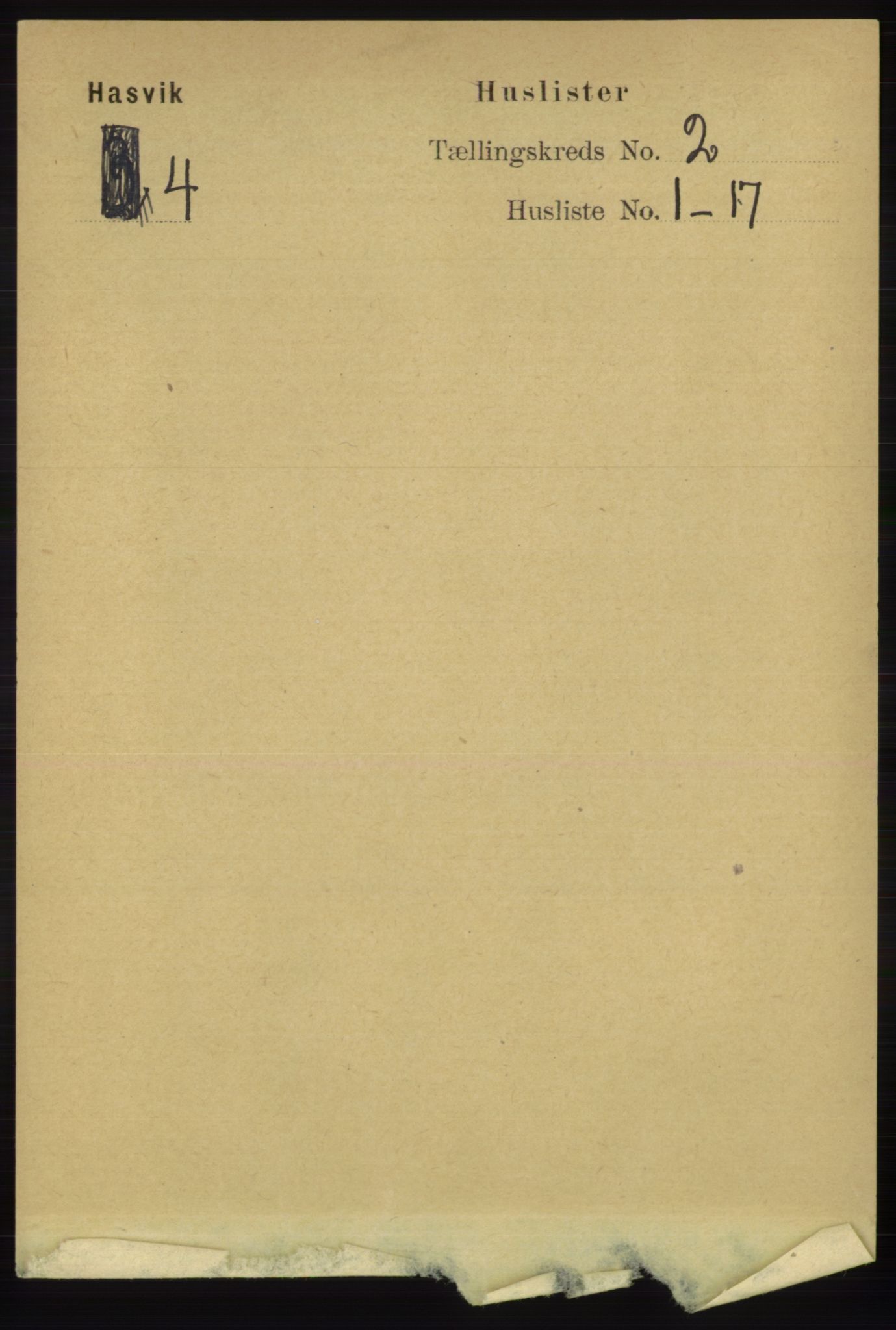 RA, 1891 census for 2015 Hasvik, 1891, p. 260