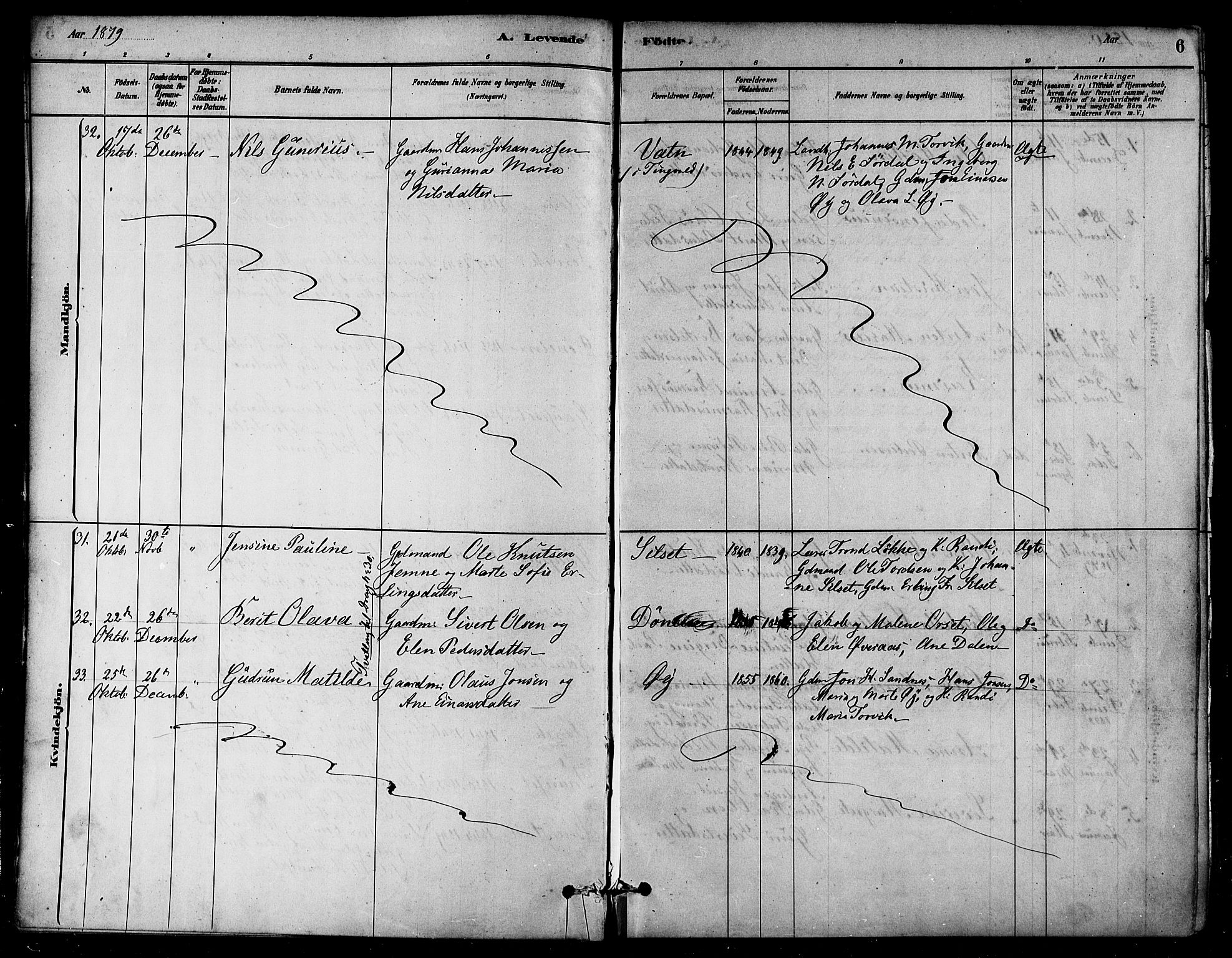 Ministerialprotokoller, klokkerbøker og fødselsregistre - Møre og Romsdal, AV/SAT-A-1454/584/L0967: Parish register (official) no. 584A07, 1879-1894, p. 6