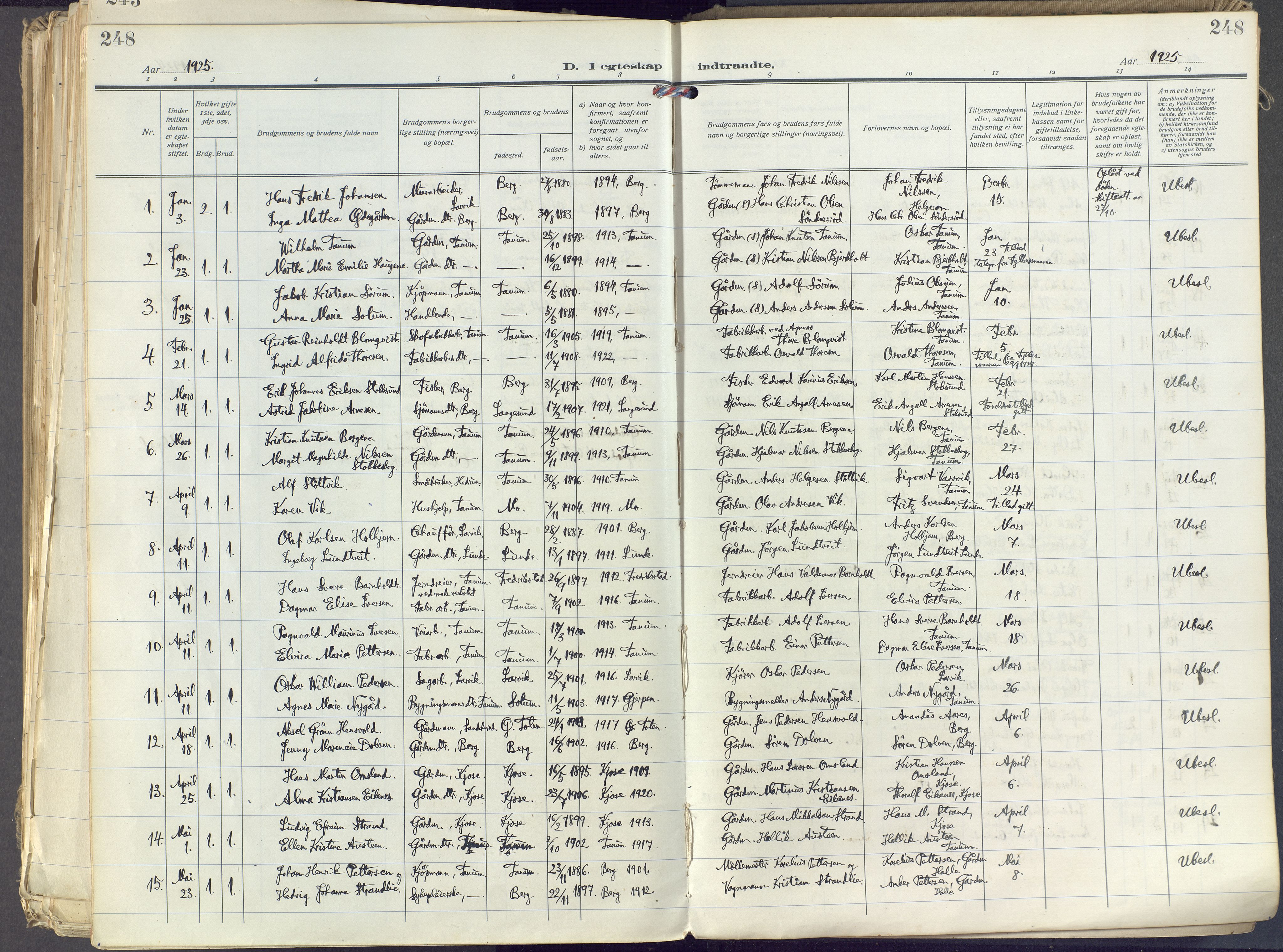 Brunlanes kirkebøker, SAKO/A-342/F/Fc/L0004: Parish register (official) no. III 4, 1923-1943, p. 248