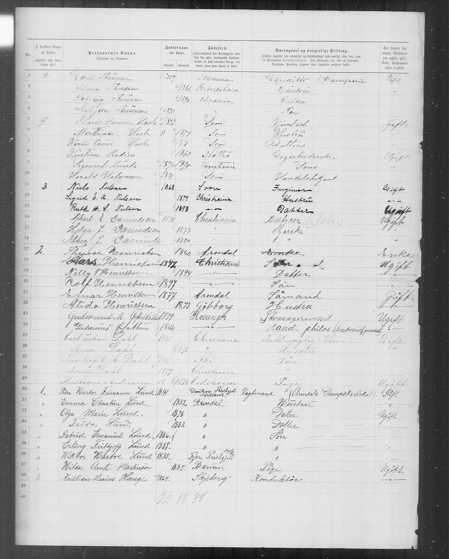 OBA, Municipal Census 1899 for Kristiania, 1899, p. 8825