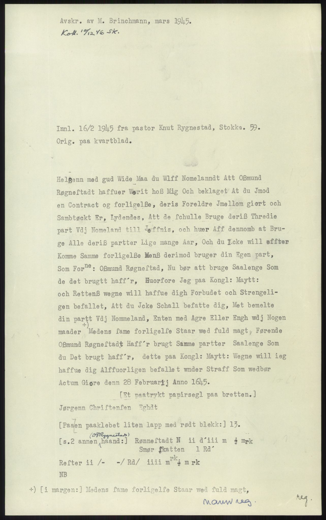 Samlinger til kildeutgivelse, Diplomavskriftsamlingen, AV/RA-EA-4053/H/Ha, p. 1613