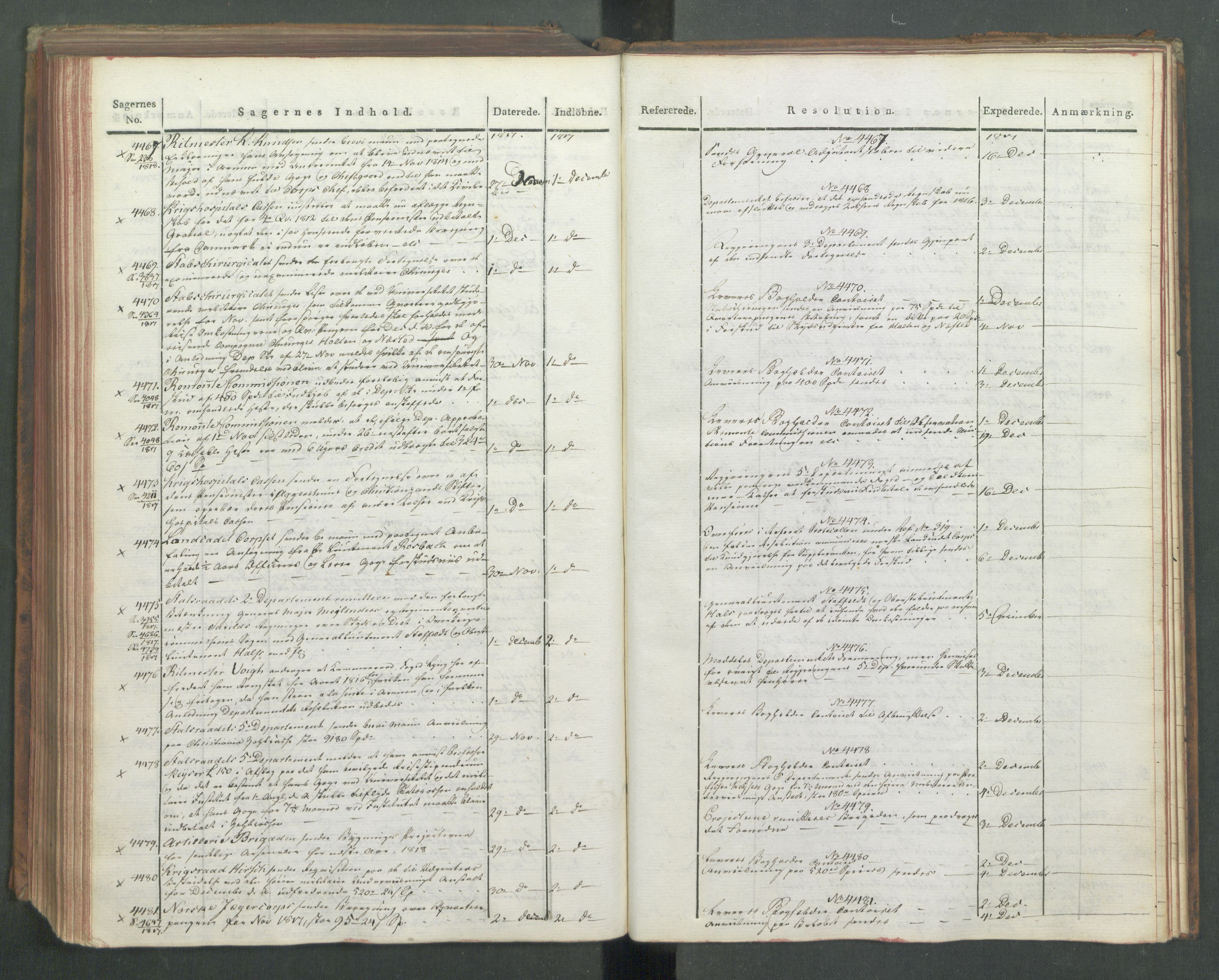 Armédepartementet, AV/RA-RAFA-3493/C/Ca/L0012: 6. Departements Journal, 1817