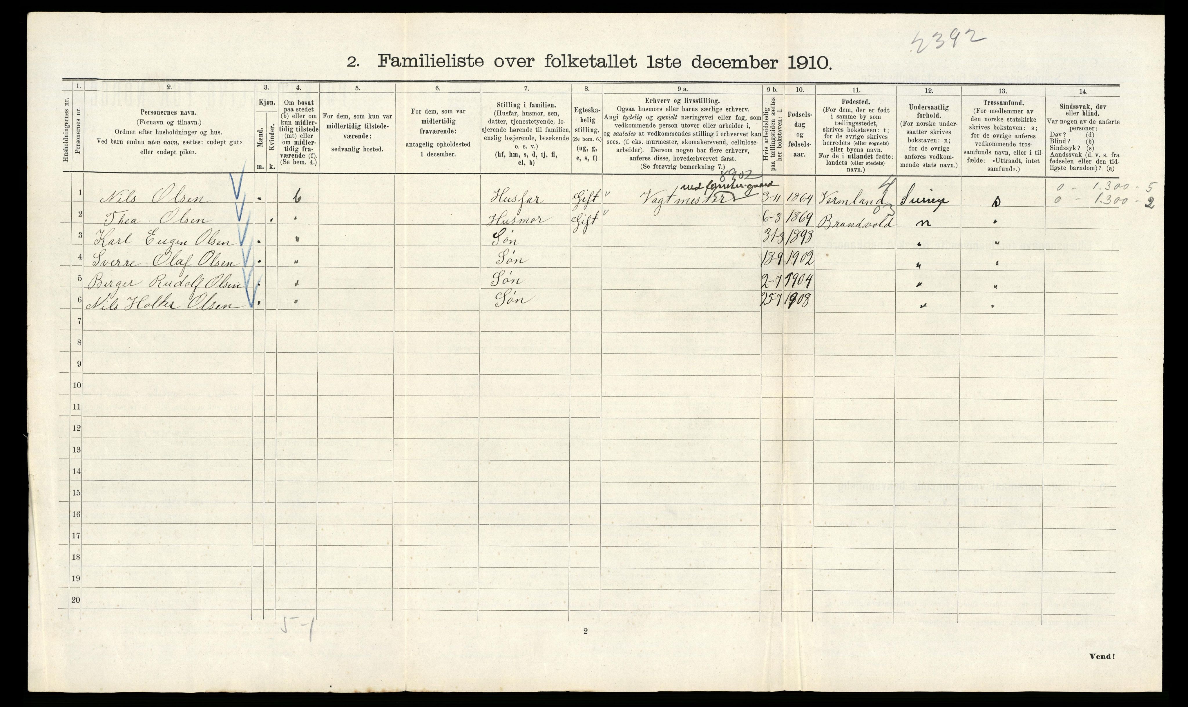 RA, 1910 census for Kristiania, 1910, p. 91738