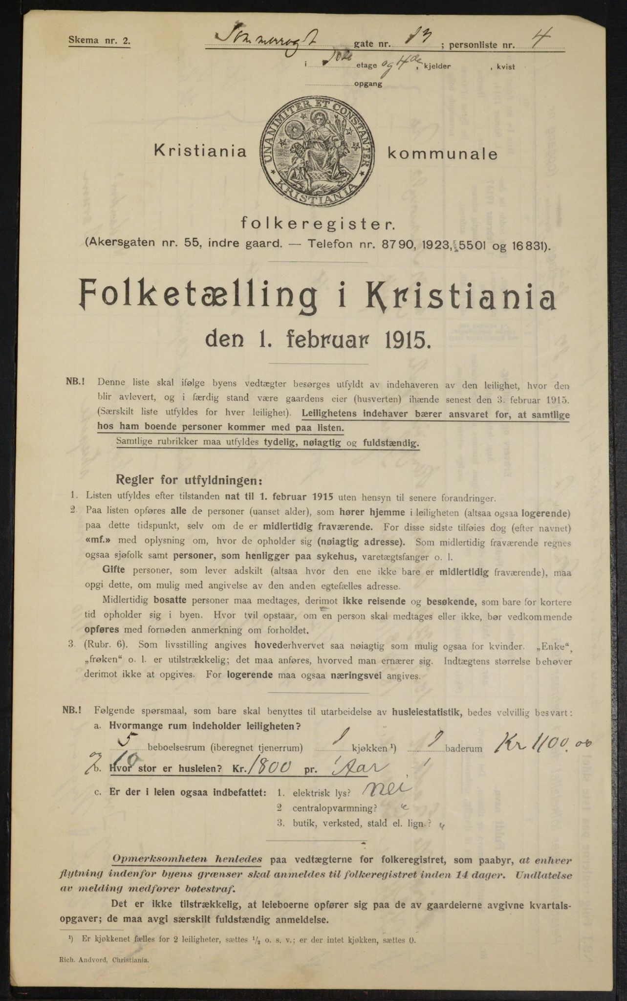 OBA, Municipal Census 1915 for Kristiania, 1915, p. 99603