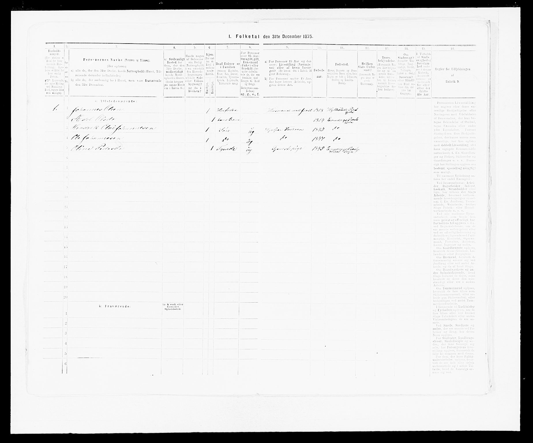 SAB, 1875 census for 1411P Eivindvik, 1875, p. 920