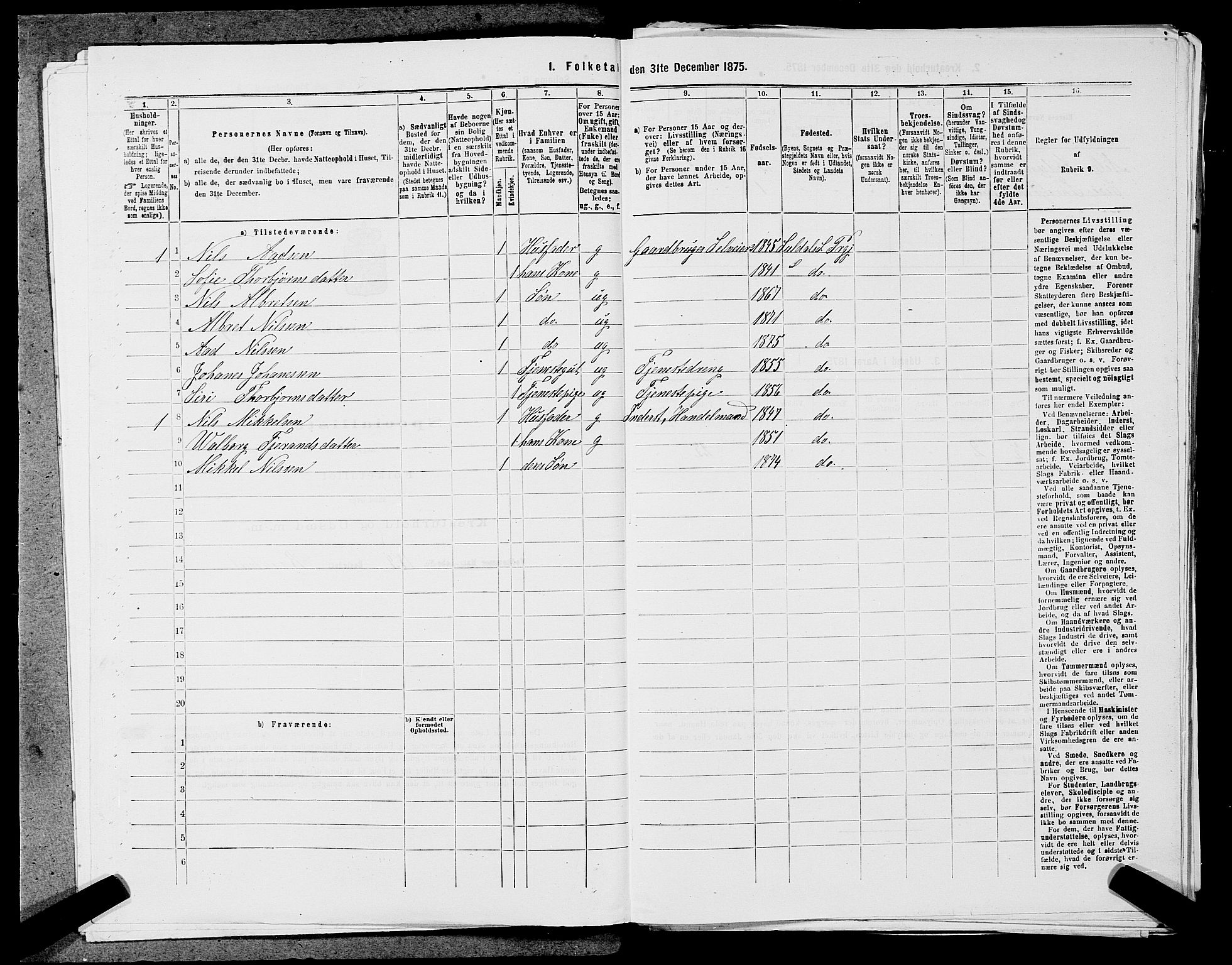 SAST, 1875 census for 1134P Suldal, 1875, p. 580