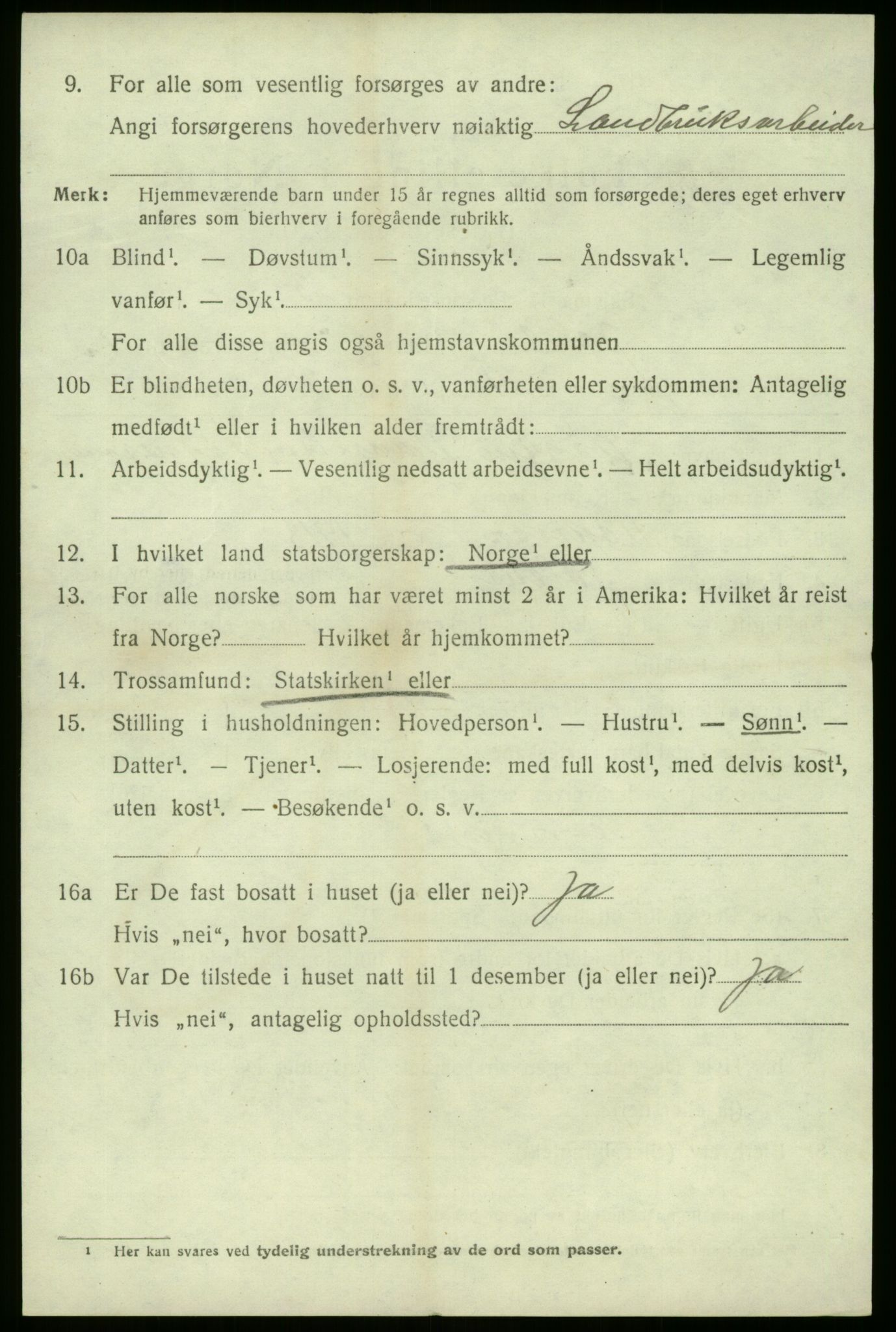 SAB, 1920 census for Jølster, 1920, p. 4009