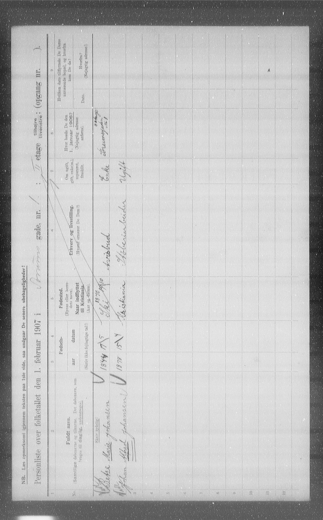 OBA, Municipal Census 1907 for Kristiania, 1907, p. 54388