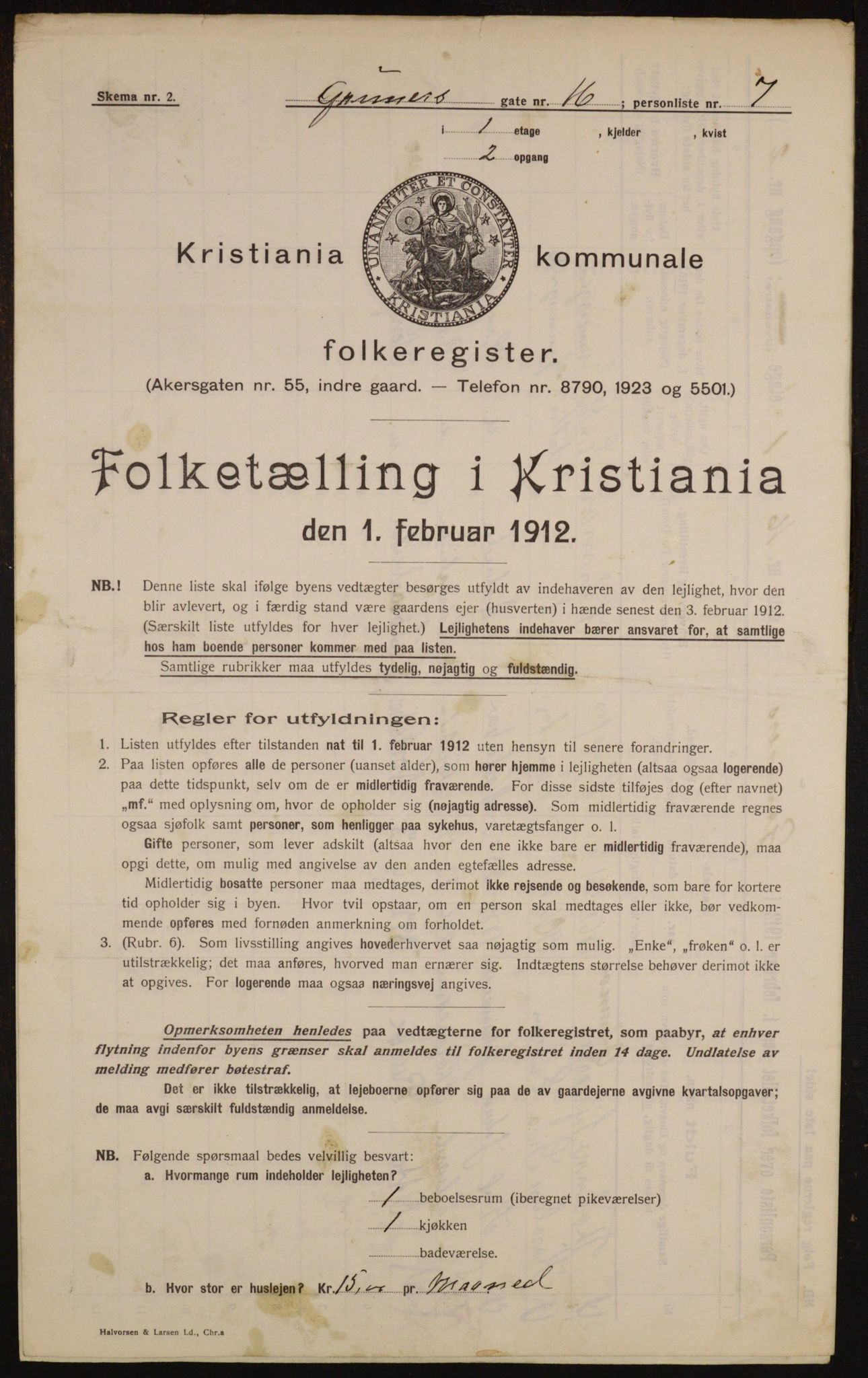 OBA, Municipal Census 1912 for Kristiania, 1912, p. 30969