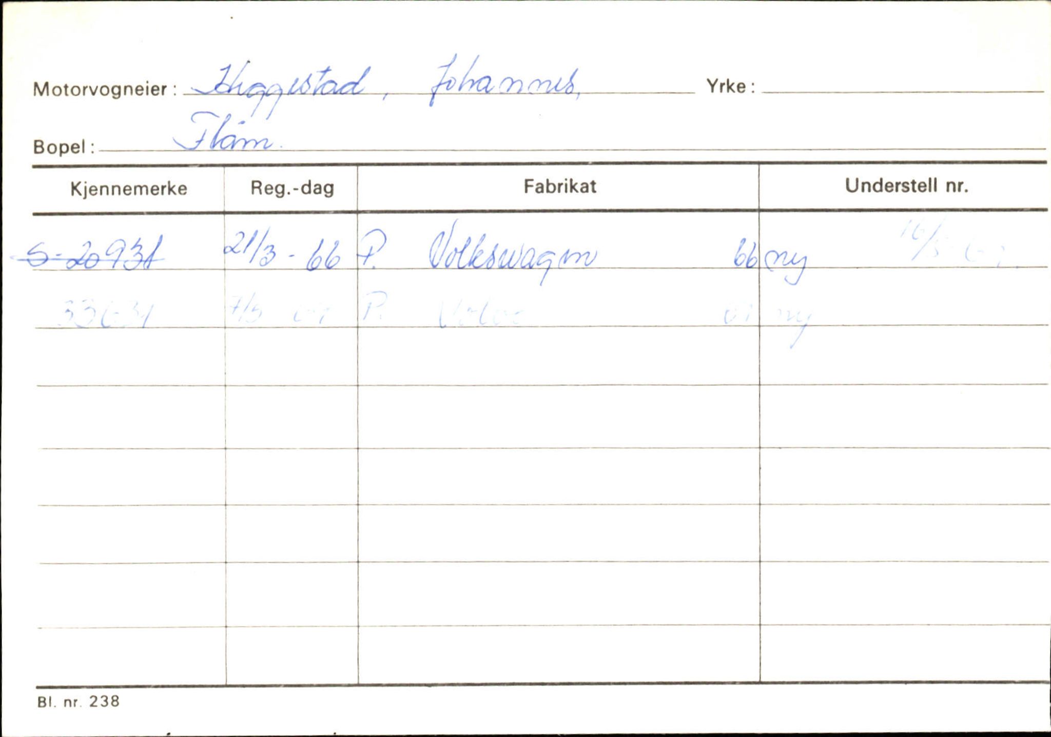 Statens vegvesen, Sogn og Fjordane vegkontor, SAB/A-5301/4/F/L0125: Eigarregister Sogndal V-Å. Aurland A-Å. Fjaler A-N, 1945-1975, p. 701