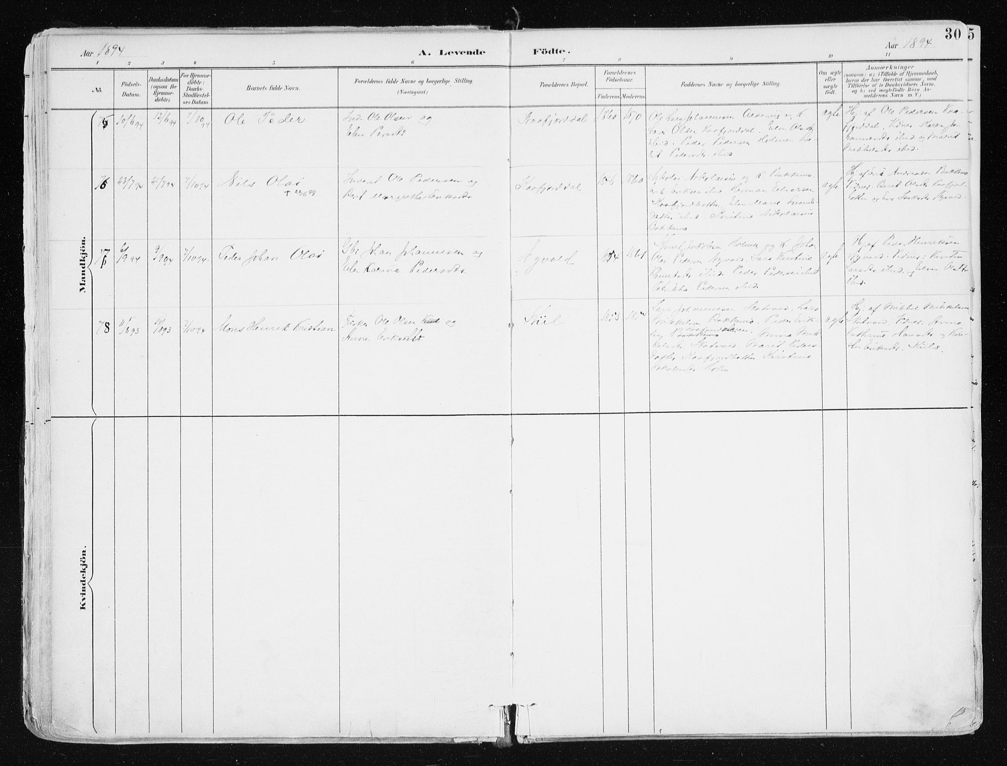 Lyngen sokneprestembete, AV/SATØ-S-1289/H/He/Hea/L0008kirke: Parish register (official) no. 8, 1891-1902, p. 30