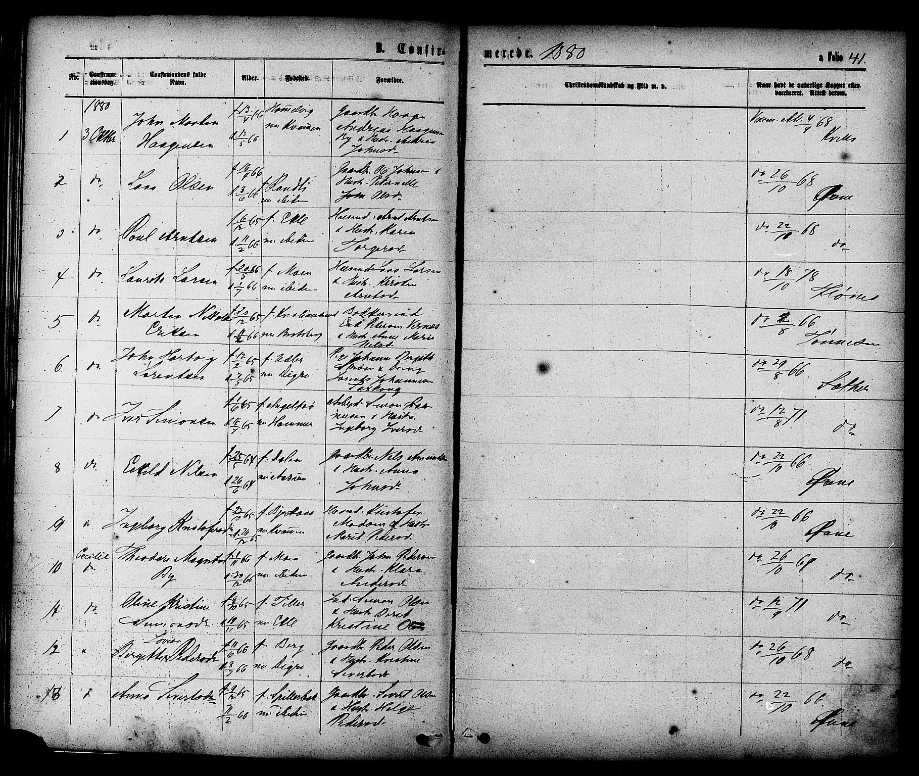Ministerialprotokoller, klokkerbøker og fødselsregistre - Sør-Trøndelag, SAT/A-1456/608/L0334: Parish register (official) no. 608A03, 1877-1886, p. 41