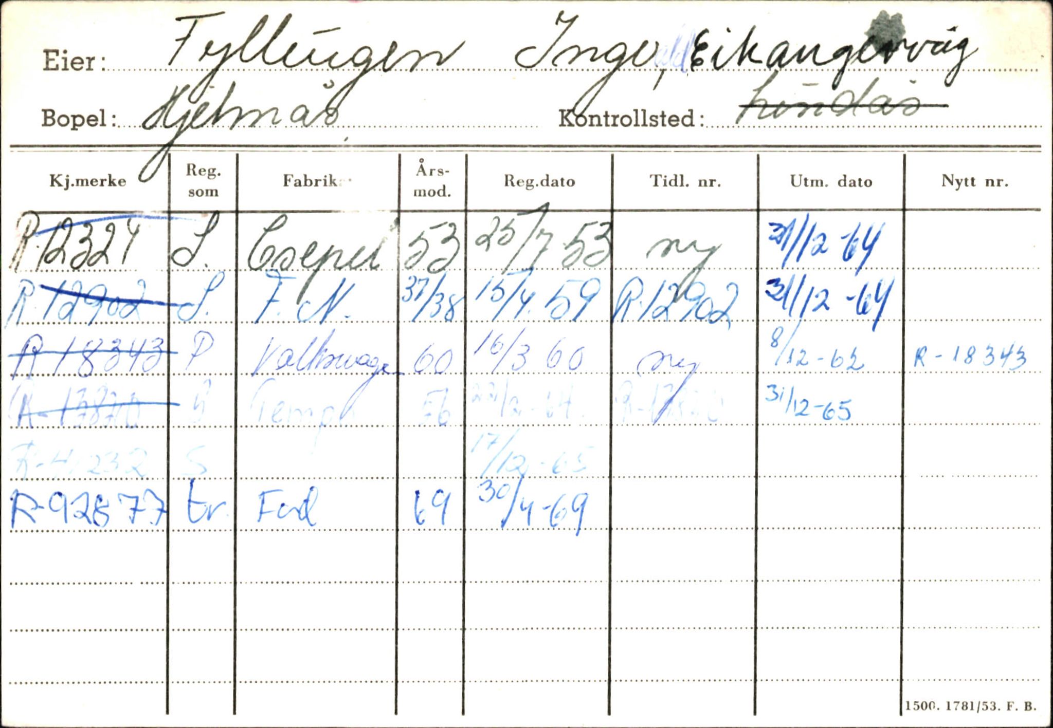 Statens vegvesen, Hordaland vegkontor, AV/SAB-A-5201/2/Ha/L0015: R-eierkort F-G, 1920-1971, p. 76