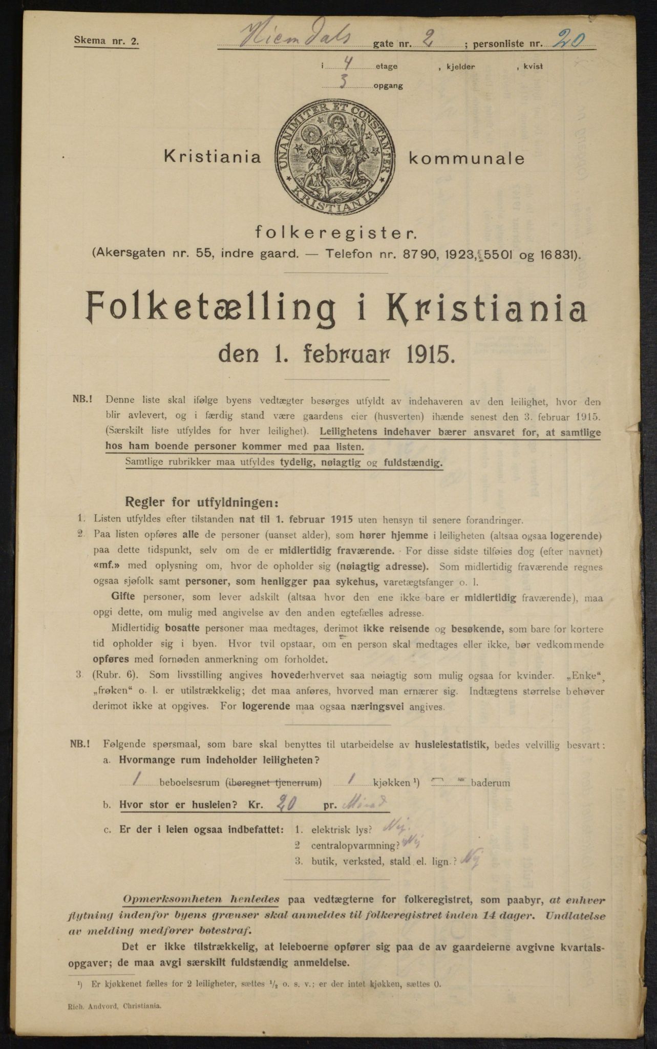 OBA, Municipal Census 1915 for Kristiania, 1915, p. 36196