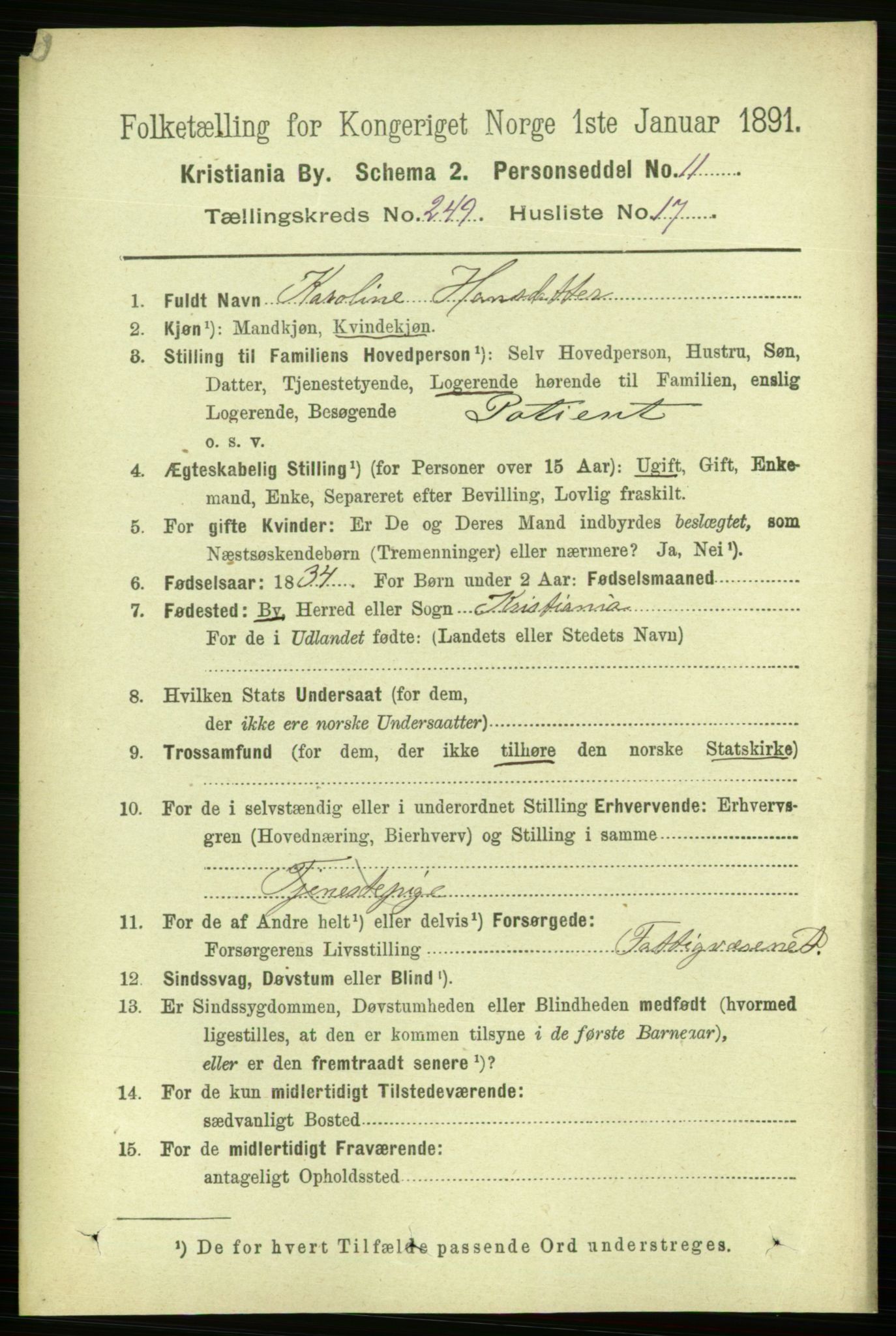 RA, 1891 census for 0301 Kristiania, 1891, p. 152662