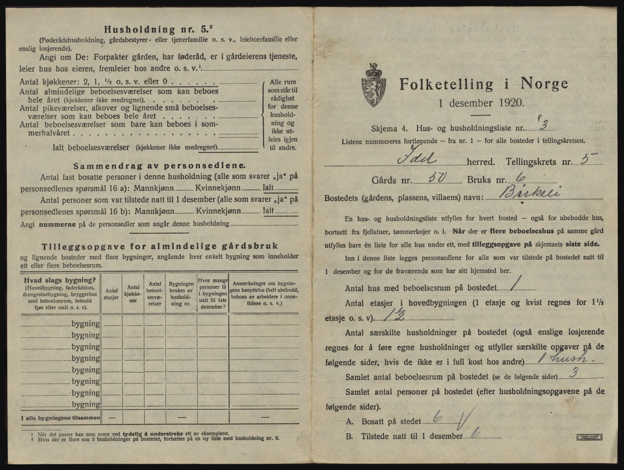 SAO, 1920 census for Idd, 1920, p. 700