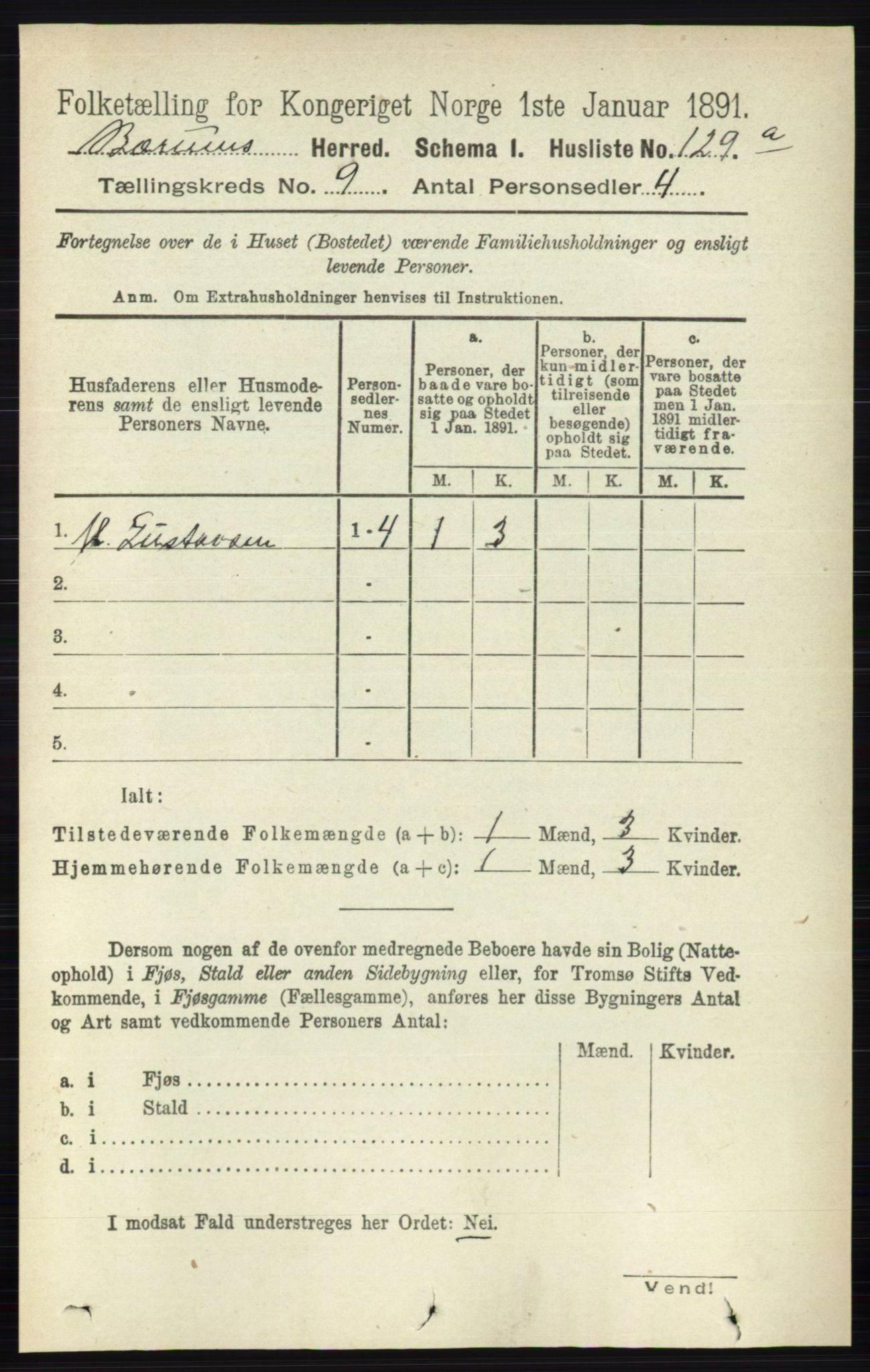 RA, 1891 census for 0219 Bærum, 1891, p. 5114