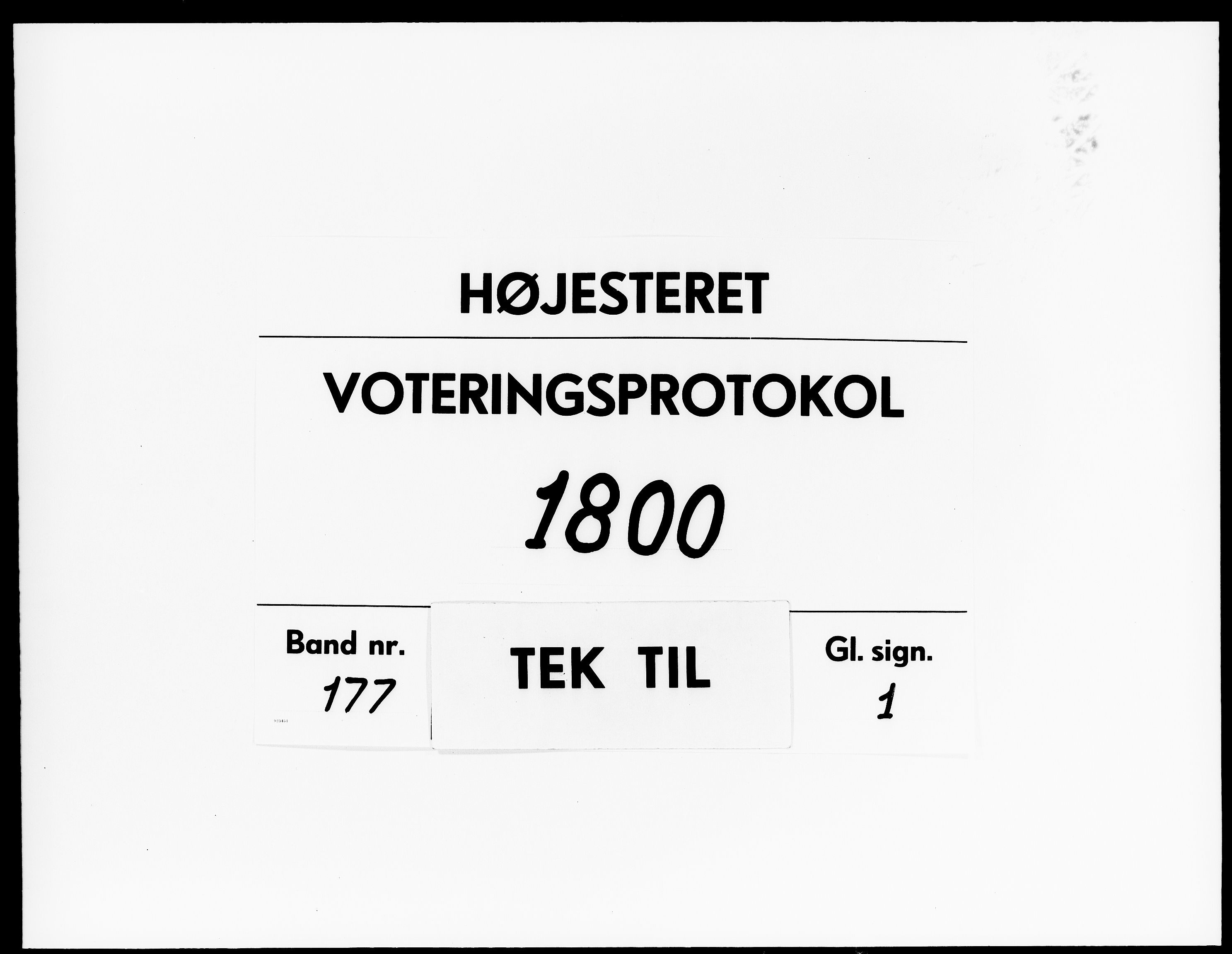 Højesteret, DRA/A-0009, 1800