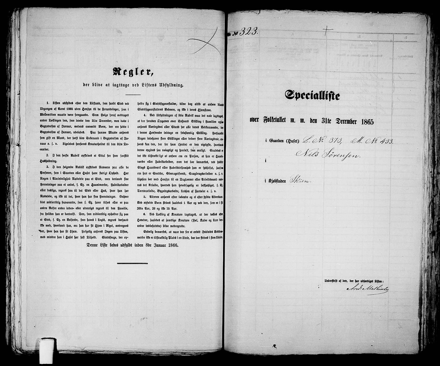 RA, 1865 census for Skien, 1865, p. 661