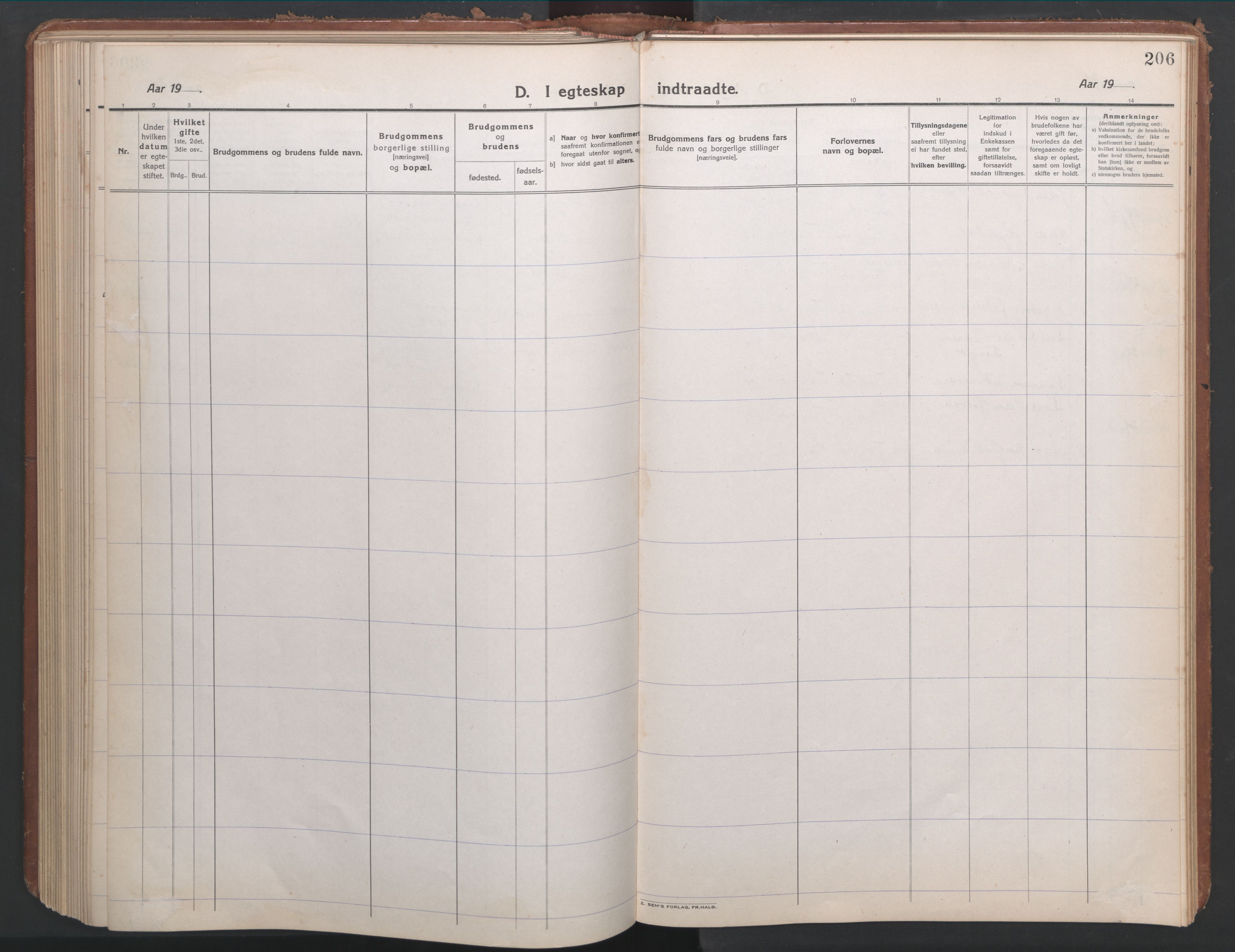 Ministerialprotokoller, klokkerbøker og fødselsregistre - Møre og Romsdal, AV/SAT-A-1454/541/L0548: Parish register (copy) no. 541C03, 1921-1960, p. 206