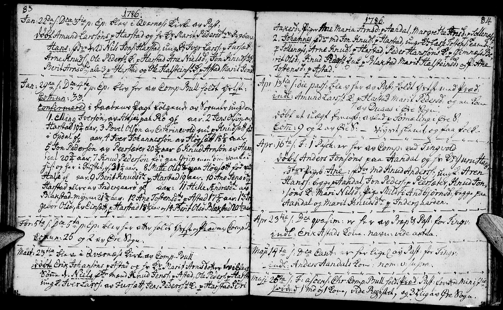 Ministerialprotokoller, klokkerbøker og fødselsregistre - Møre og Romsdal, AV/SAT-A-1454/584/L0962: Parish register (official) no. 584A02, 1765-1812, p. 83-84