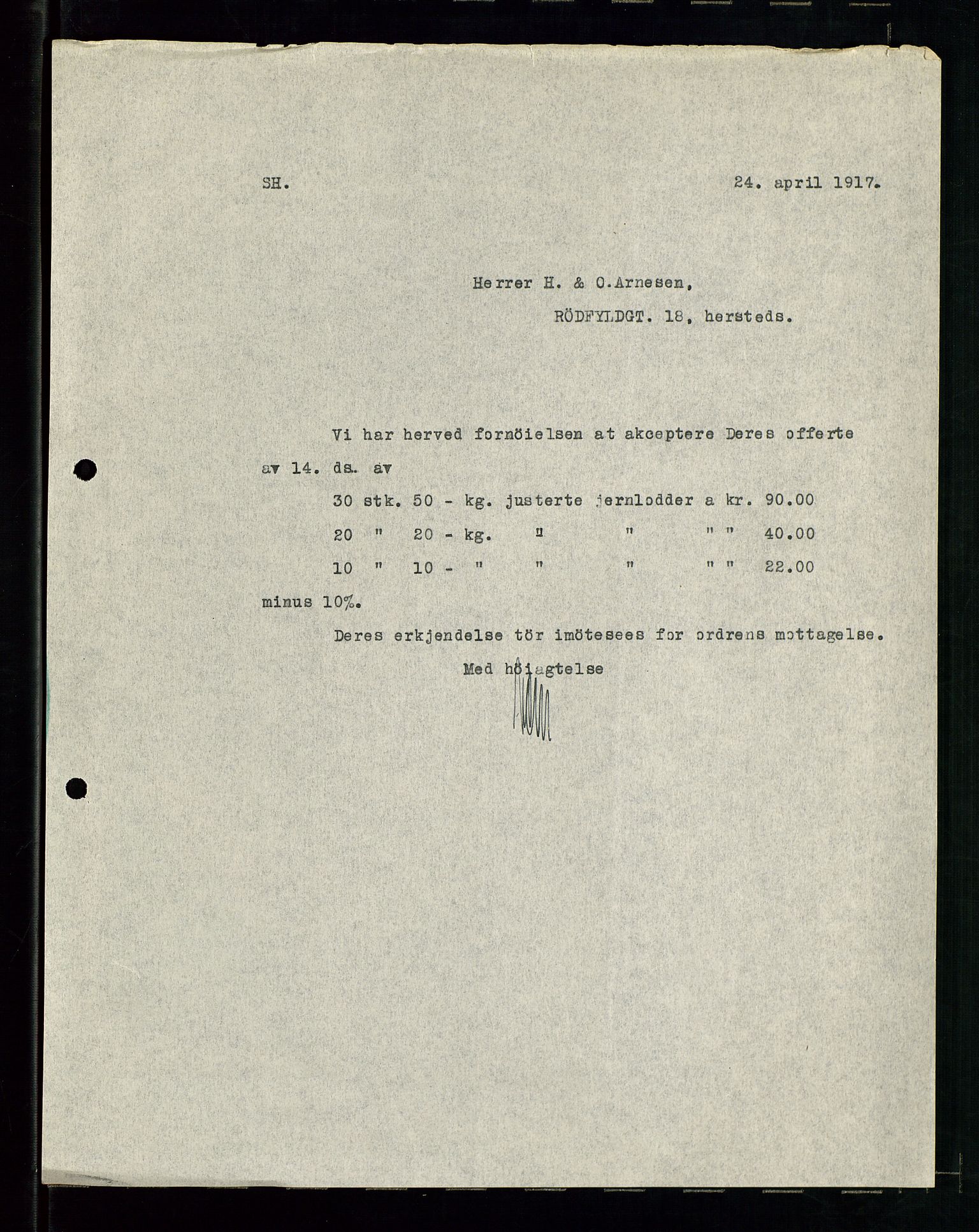 Pa 1521 - A/S Norske Shell, AV/SAST-A-101915/E/Ea/Eaa/L0001: Sjefskorrespondanse, 1917, p. 11