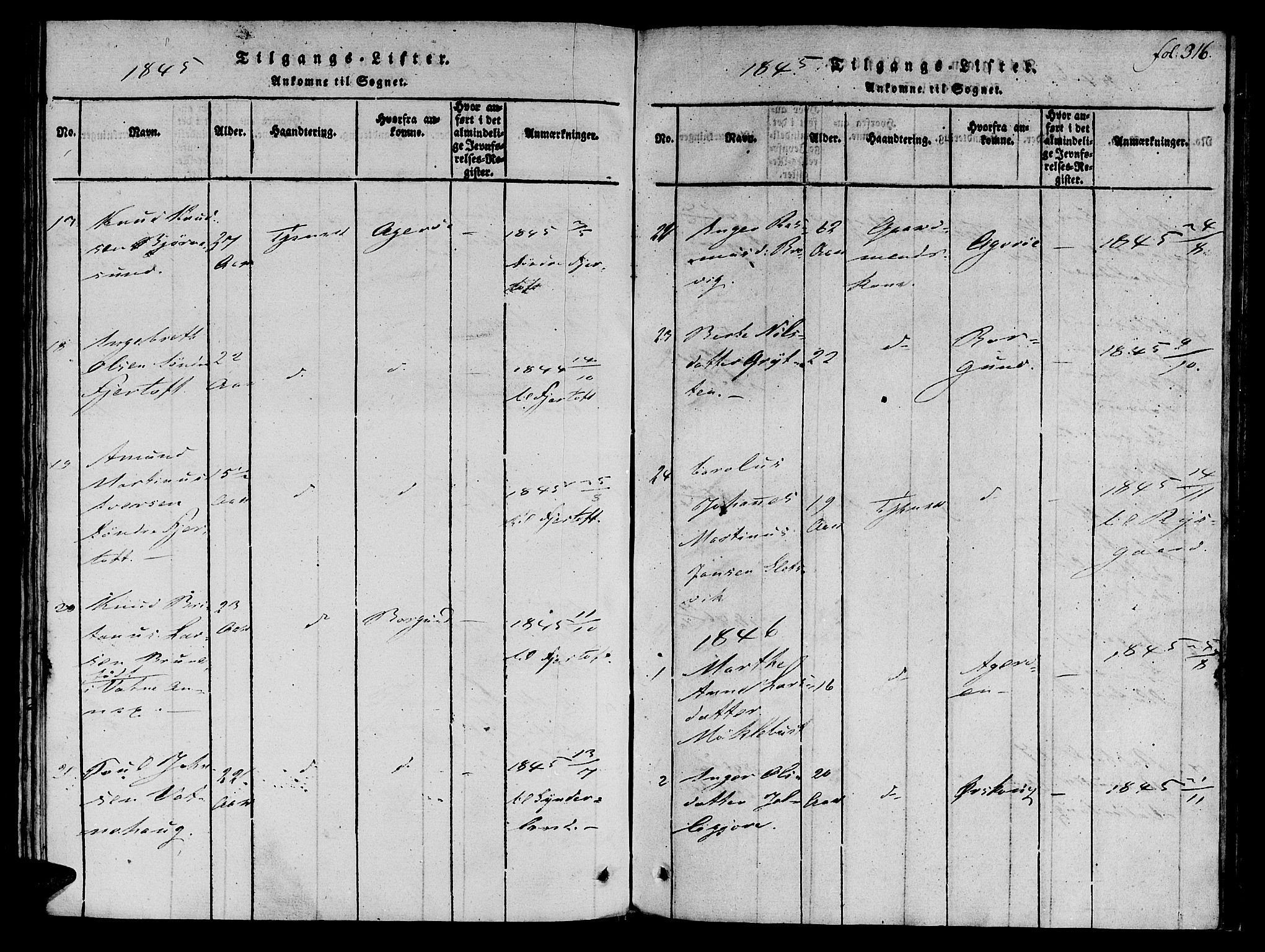 Ministerialprotokoller, klokkerbøker og fødselsregistre - Møre og Romsdal, SAT/A-1454/536/L0495: Parish register (official) no. 536A04, 1818-1847, p. 316