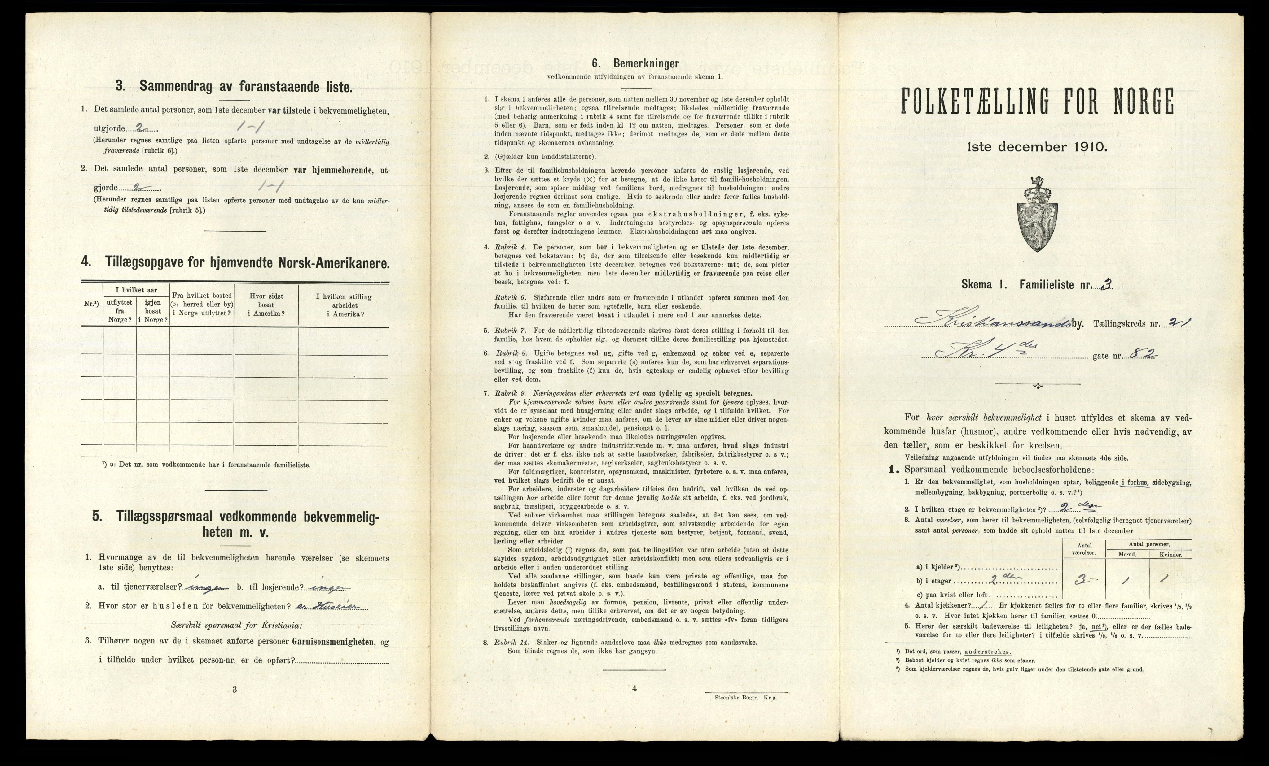 RA, 1910 census for Kristiansand, 1910, p. 5290