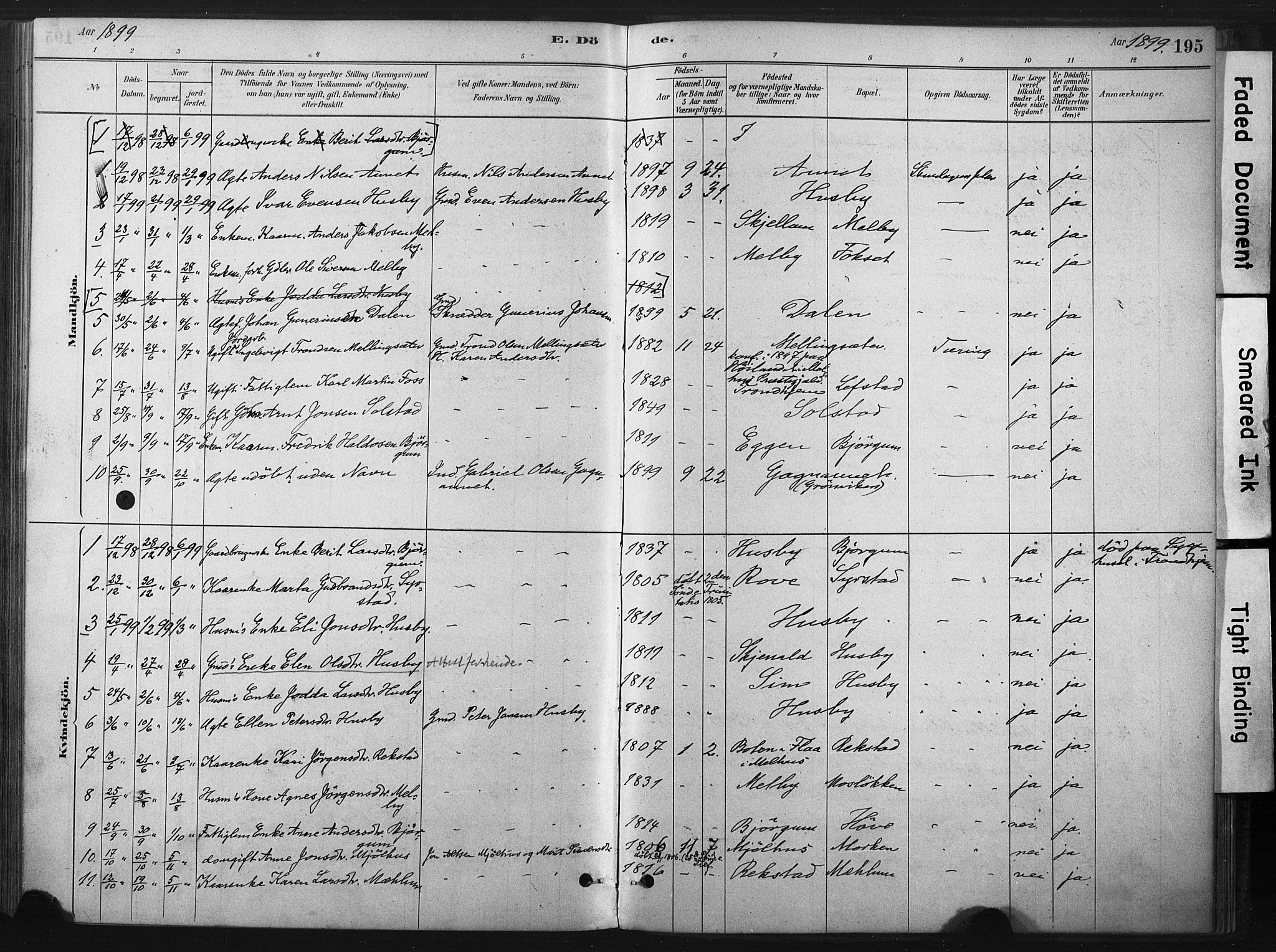 Ministerialprotokoller, klokkerbøker og fødselsregistre - Sør-Trøndelag, SAT/A-1456/667/L0795: Parish register (official) no. 667A03, 1879-1907, p. 195