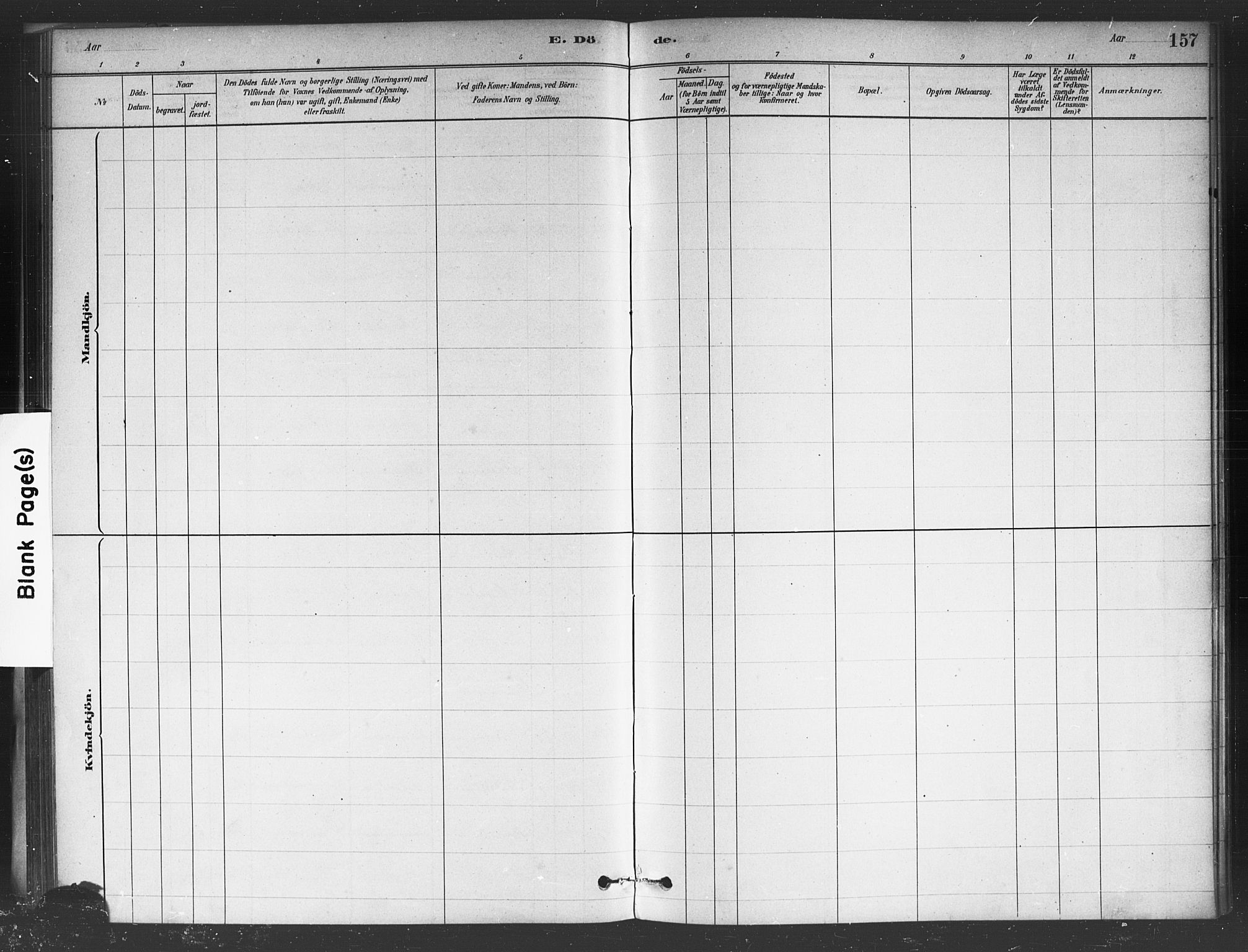 Asker prestekontor Kirkebøker, SAO/A-10256a/F/Fc/L0001: Parish register (official) no. III 1, 1879-1892, p. 157