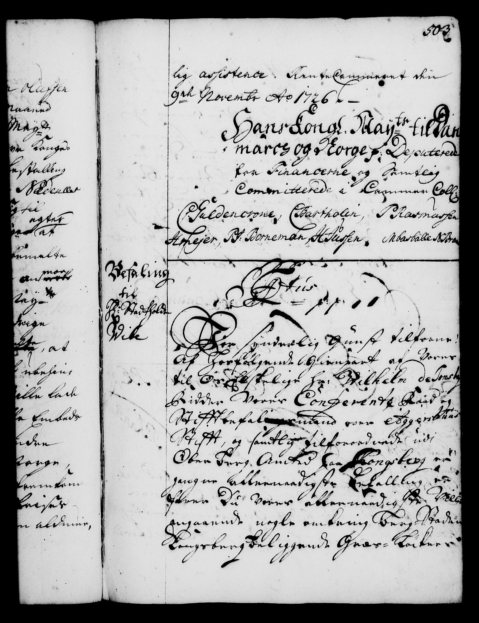 Rentekammeret, Kammerkanselliet, AV/RA-EA-3111/G/Gg/Gga/L0002: Norsk ekspedisjonsprotokoll med register (merket RK 53.2), 1723-1727, p. 503