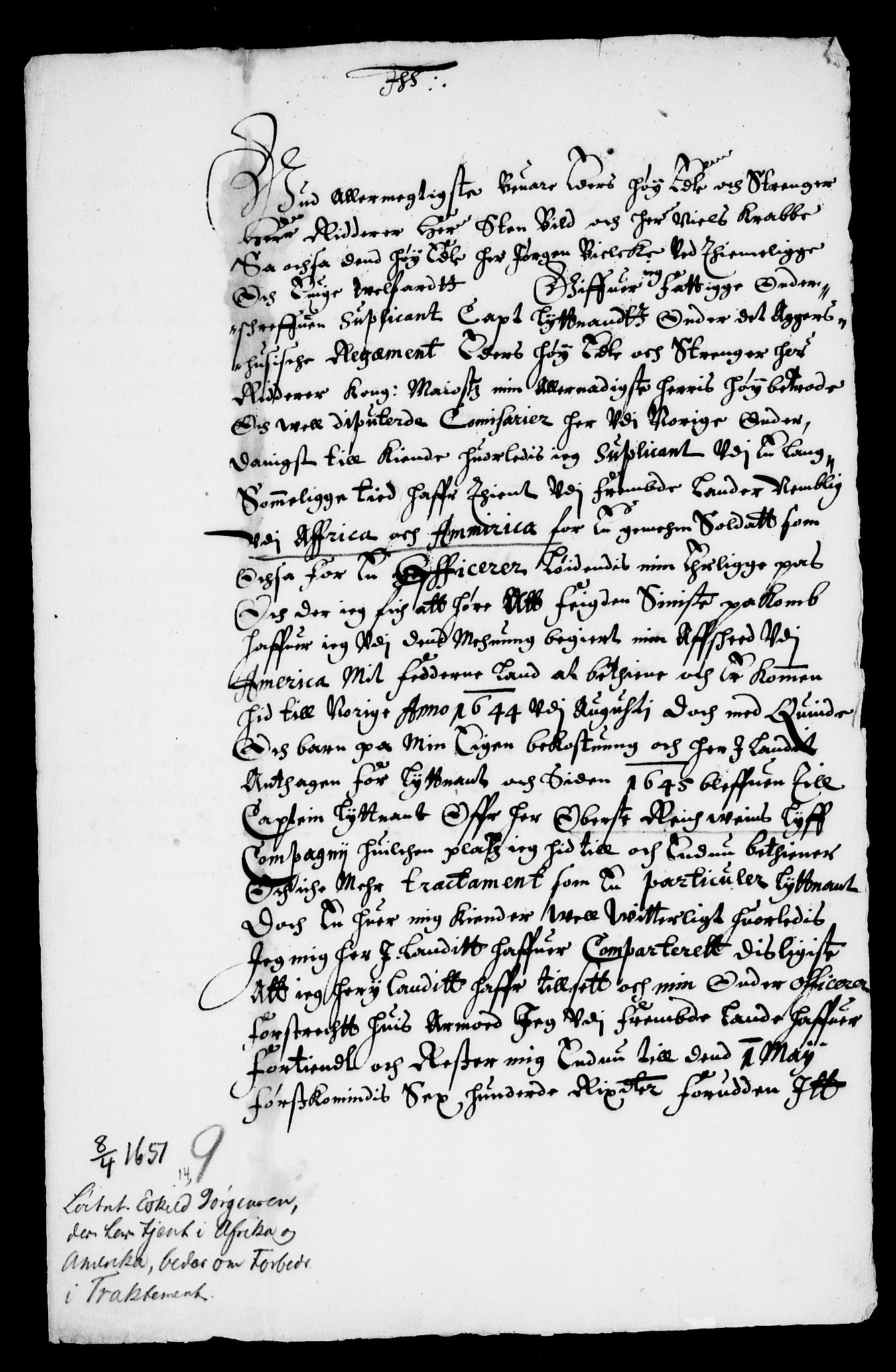 Danske Kanselli, Skapsaker, AV/RA-EA-4061/F/L0009: Skap 8, pakke 150B, litra A-AA, 1644-1651, p. 13