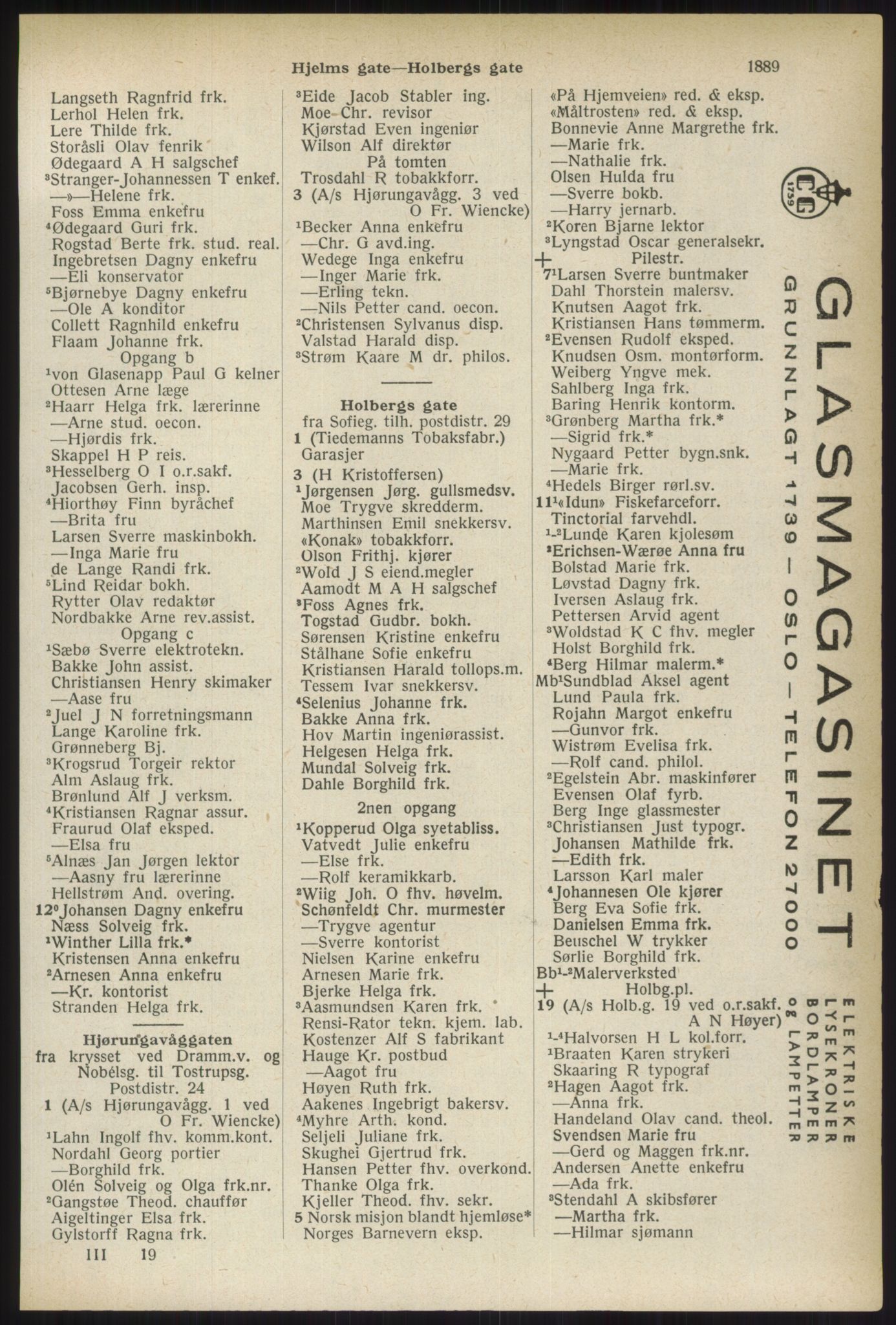 Kristiania/Oslo adressebok, PUBL/-, 1937, p. 1889