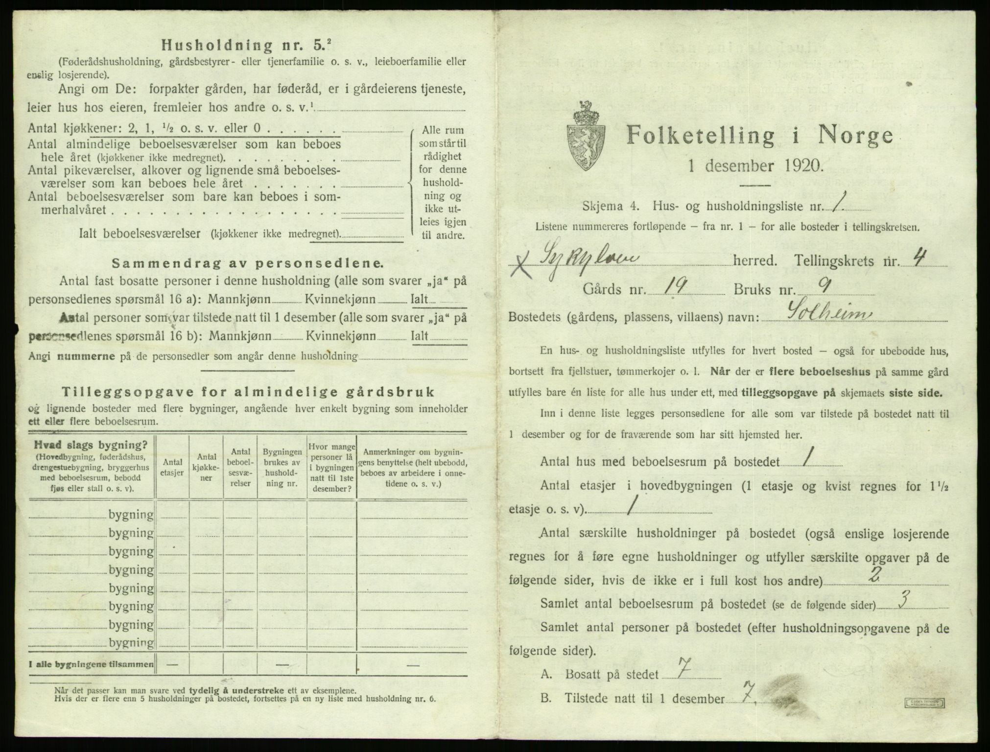 SAT, 1920 census for Sykkylven, 1920, p. 353